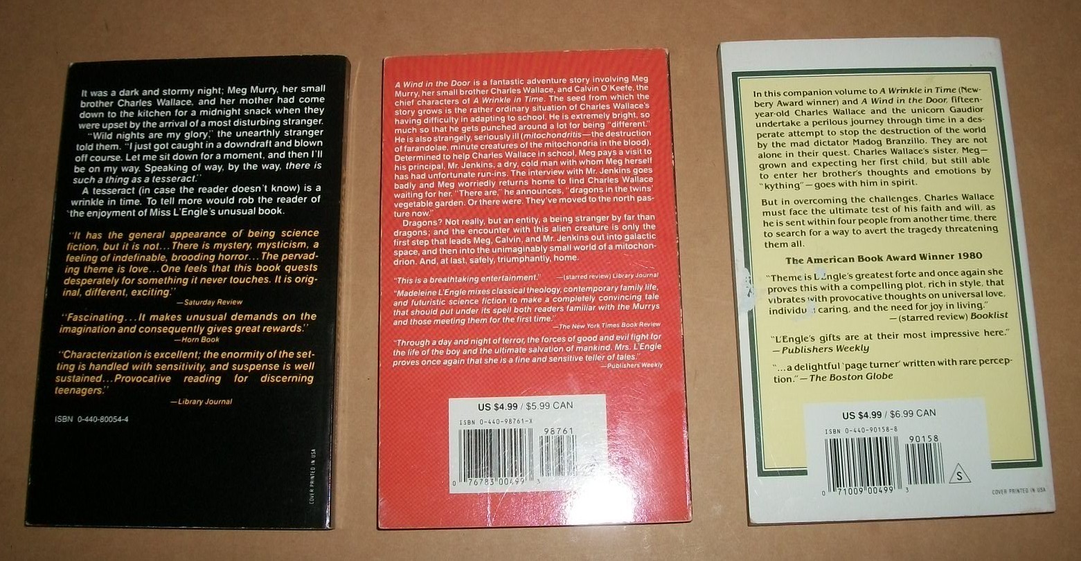 Madeleine L&rsquo;Engle Trilogy 1-3 Murry Kairos vintage 70s Laurel-Leaf lot of 3 PBVG