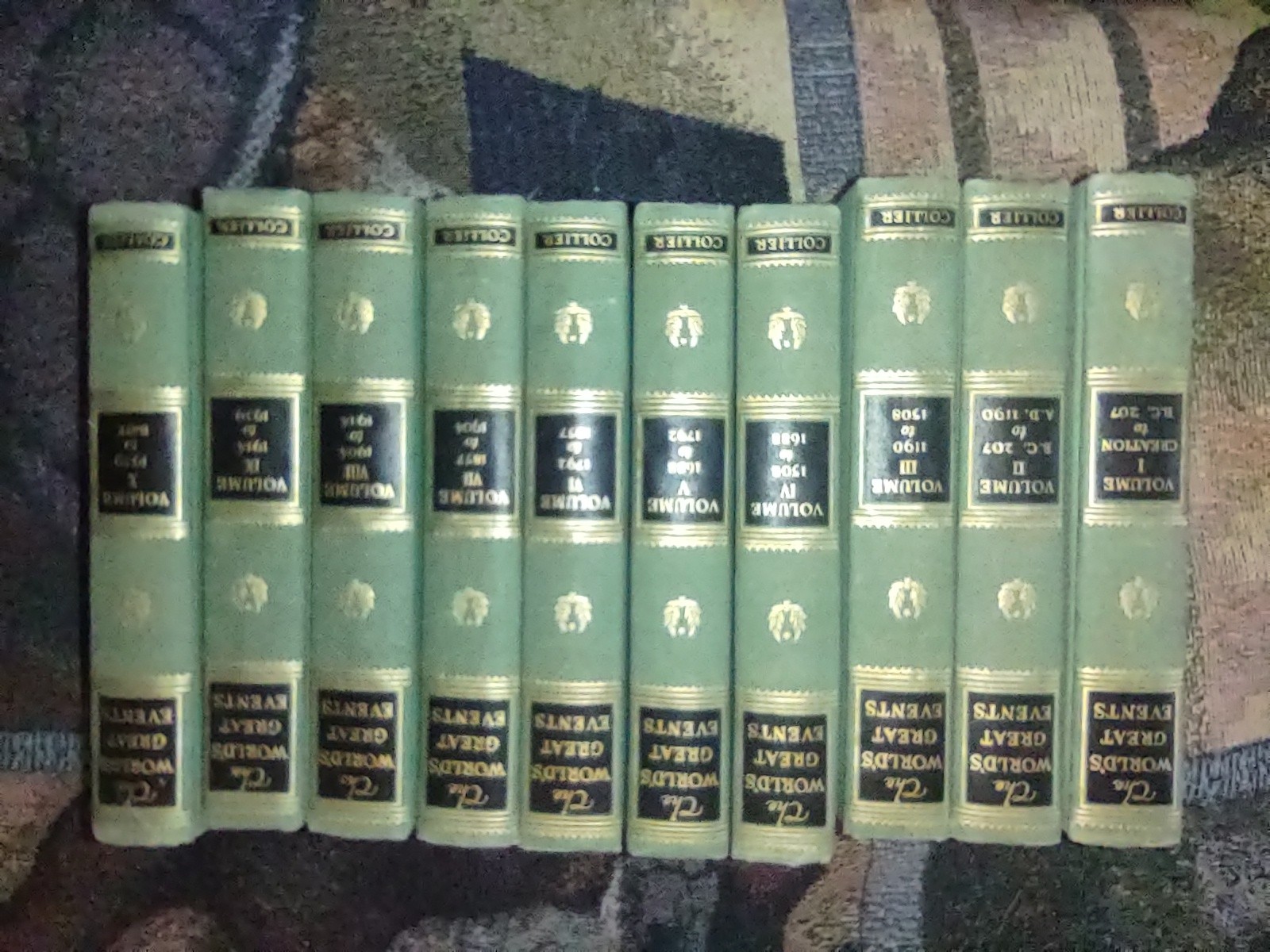 Complete Set Collier, The World&rsquo;s Great Events, 10 Volumes HC VGC, 1945