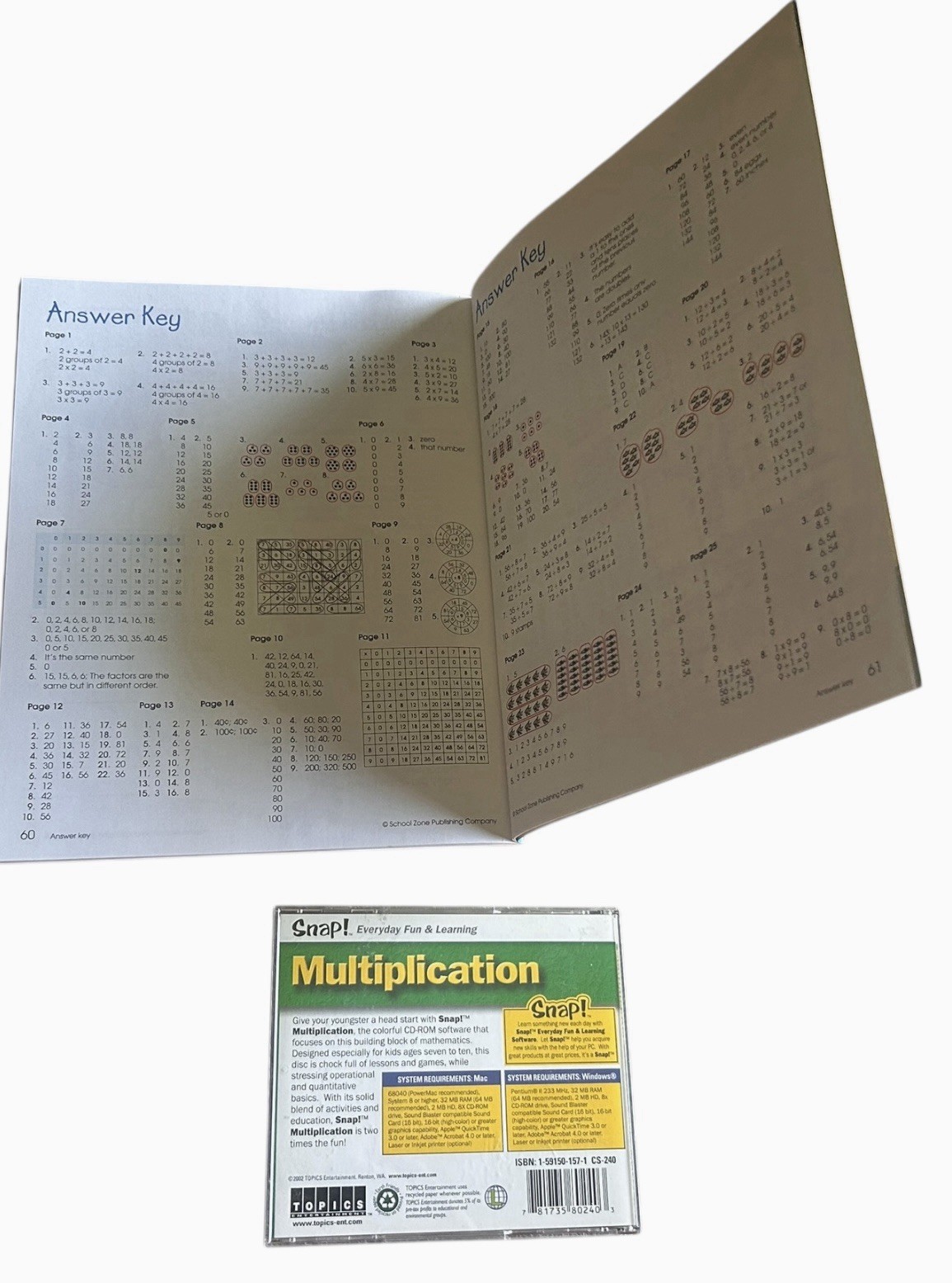 Multiplication & Division Workbook & Snap! Multiplication CD-ROM Home School