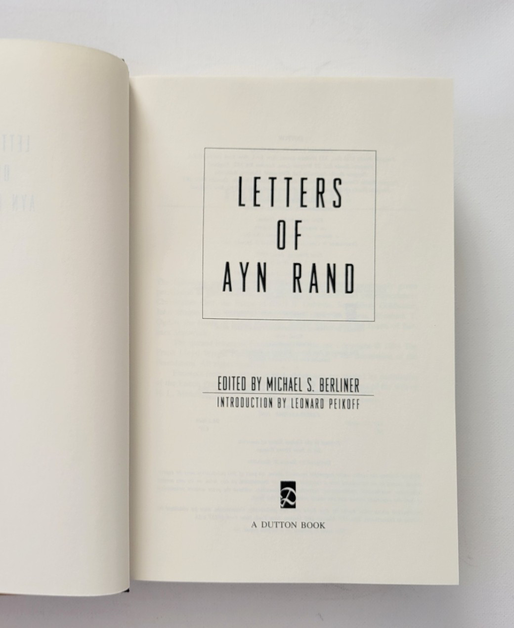 Letters of Ayn Rand Limited Ed HC Signed w Repro Letter, Number 134 of 225