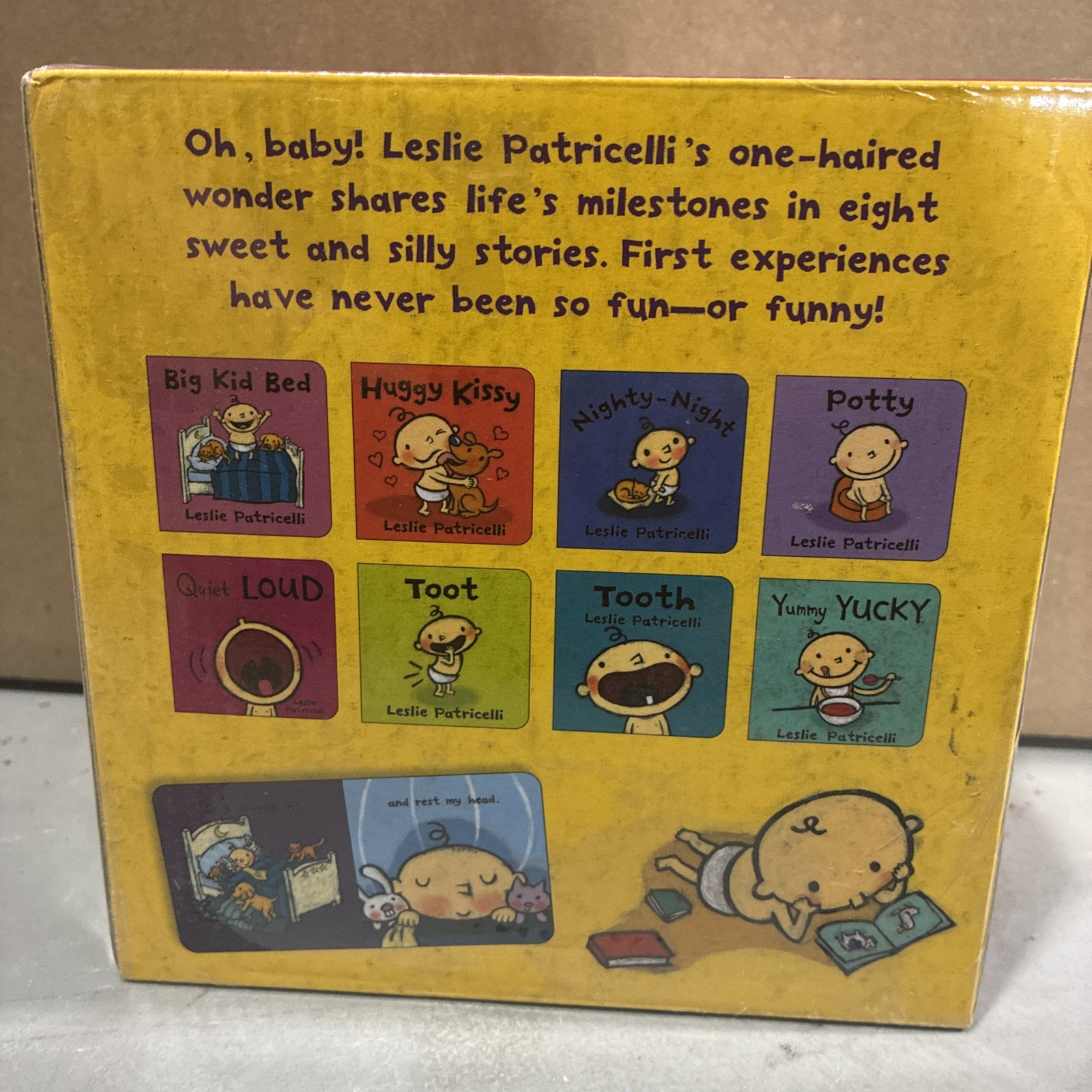 LESLIE PATRICELLI&rsquo;S LITTLE LIBRARY – 8 Board Books For Baby – NEW