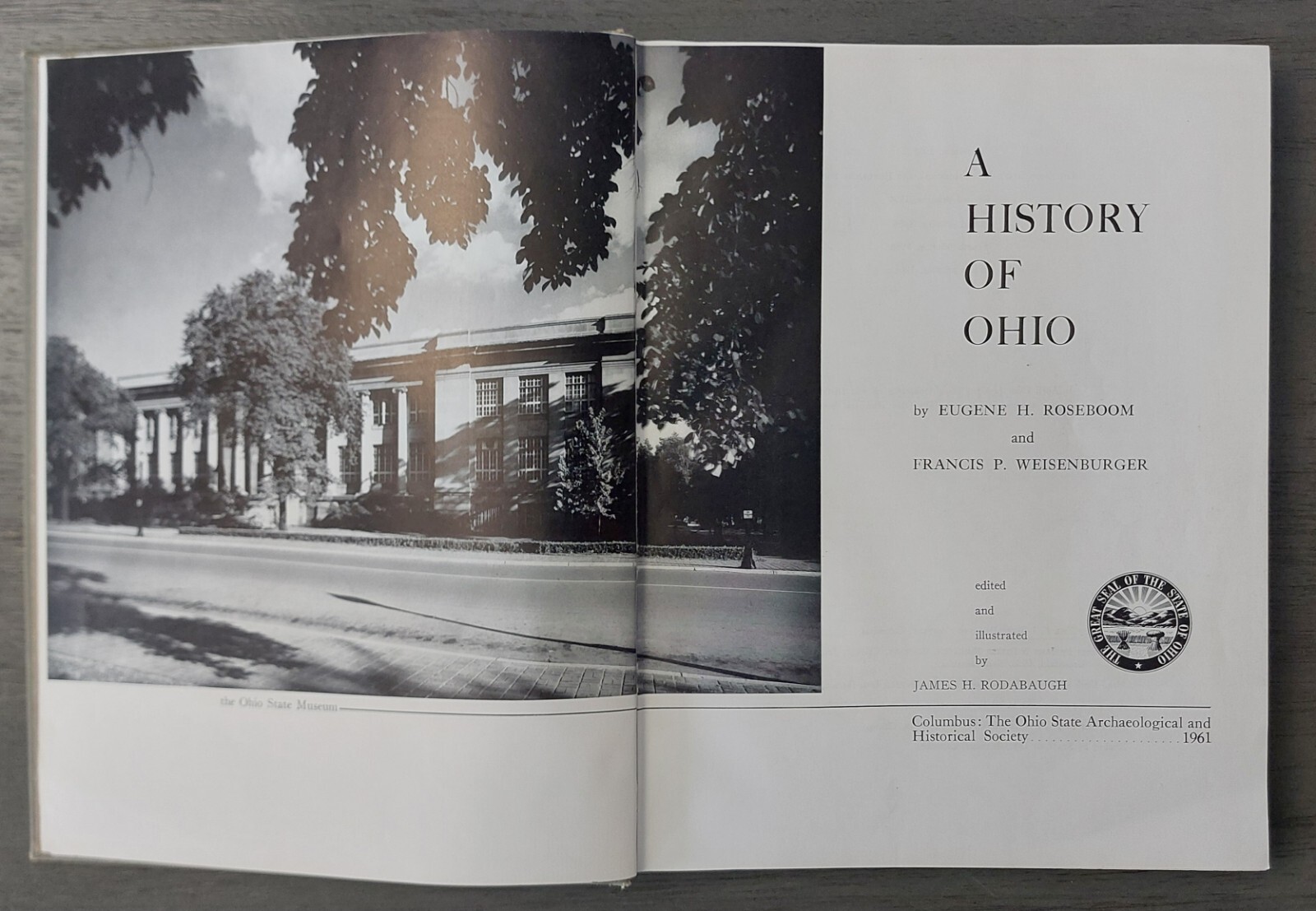 Vintage 1961 « A History of Ohio » Roseboom/Weisenburger Hardcover