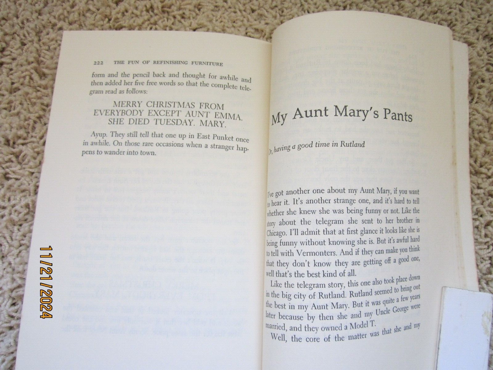 « The Fun of Refinishing Furniture » 1976 Grotz 244 pages ISBN 0-385-14916-6