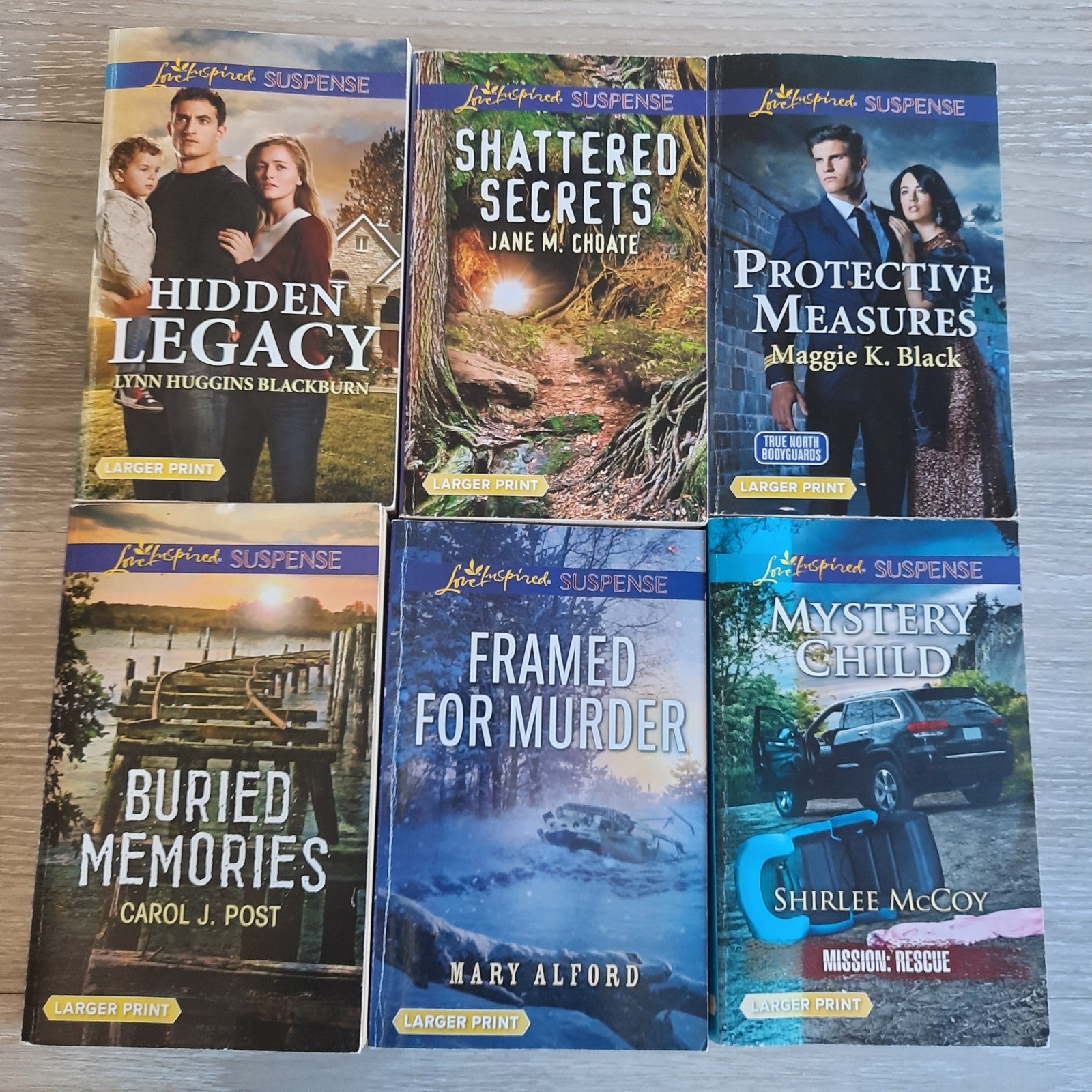 Harlequin Large Print Lot of 18 – Inspirational Suspense PB Amnesia & Danger Ser