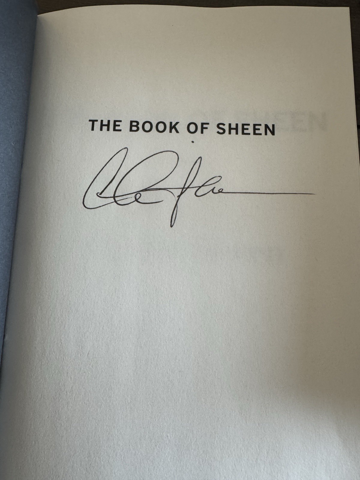 Charlie Sheen The Book of Sheen A Memoir Hardcover Signed Book 1st Edition Copy