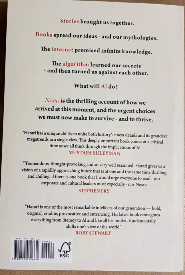 Nexus A Brief History of Information Networks AI by Yuval Noah Harari, PB..