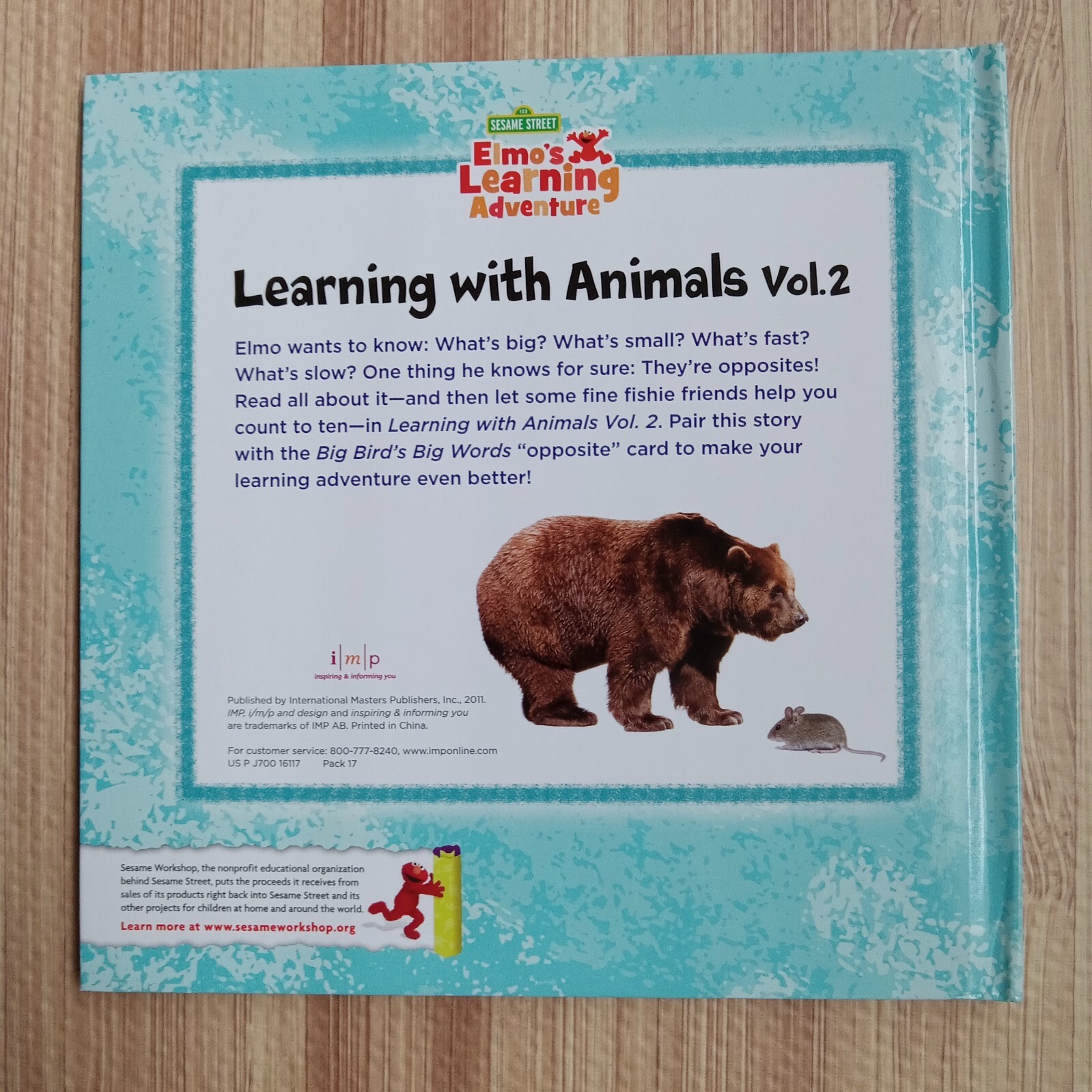 Sesame Street Elmos Learning Adventure Book 18 Hardcover Learning With Animals