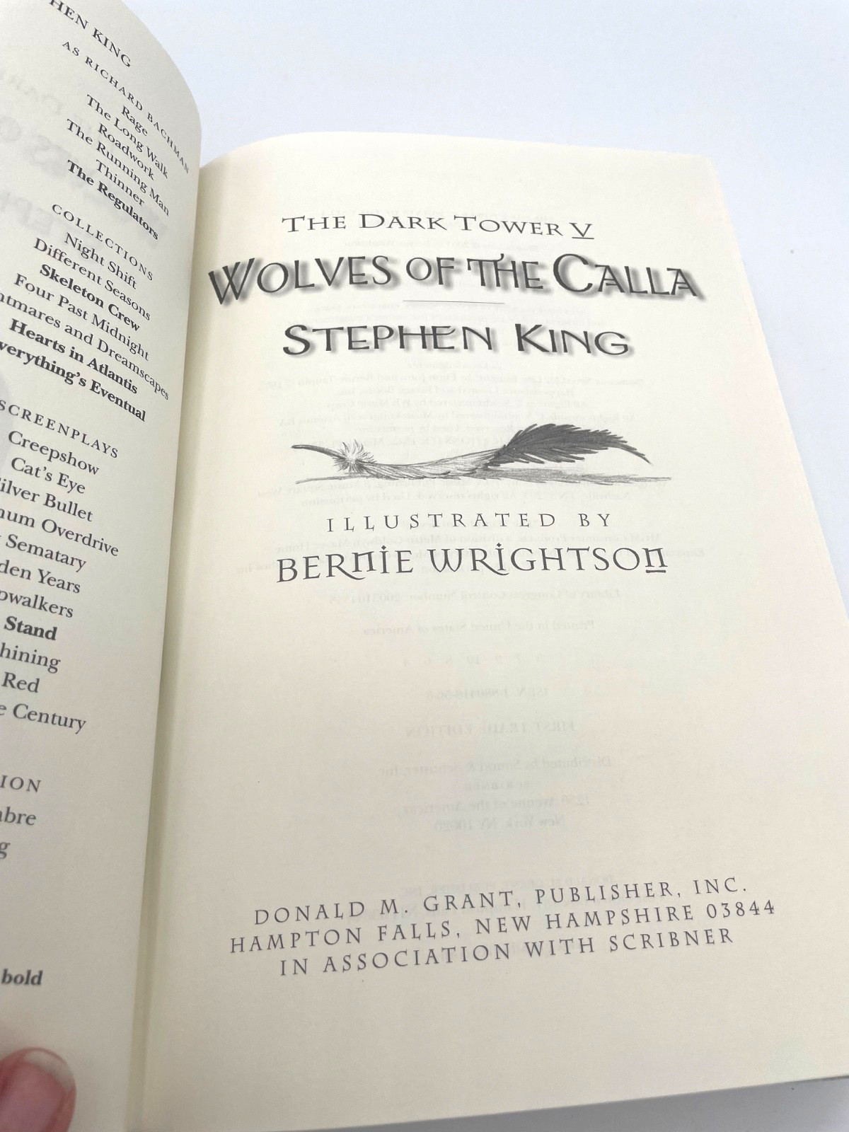 « Wolves of the Calla » Dark Tower V by Stephen King, FIRST EDITION /4th PRINTING