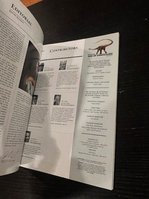 Australian Age Of Dinosaurs Journal Issue 16 Softcover magazine. 2019