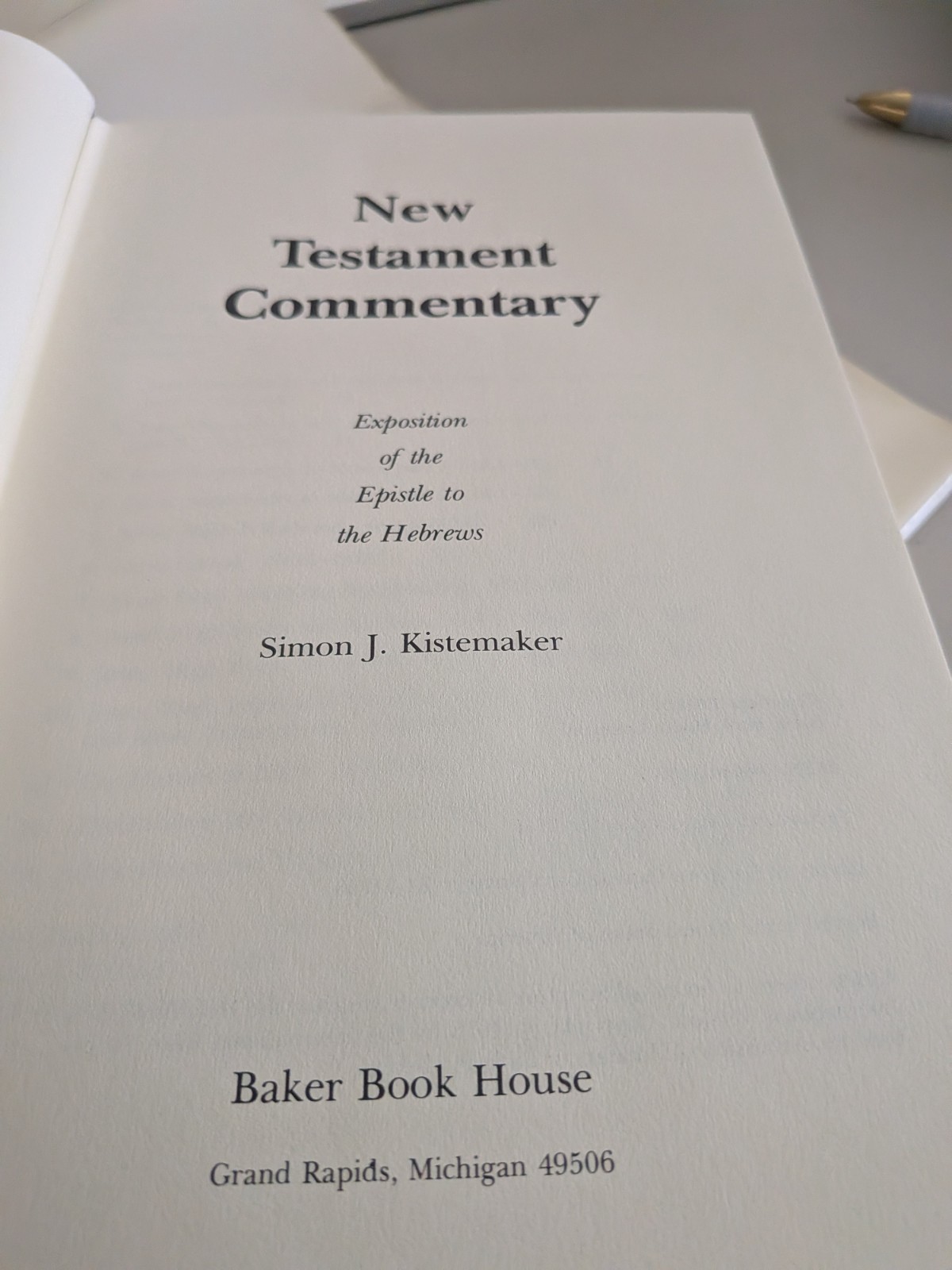NT Commentary, Hebews~ Simon J. Kistemaker ~ 1984 Hardcover, DJ, Baker Books