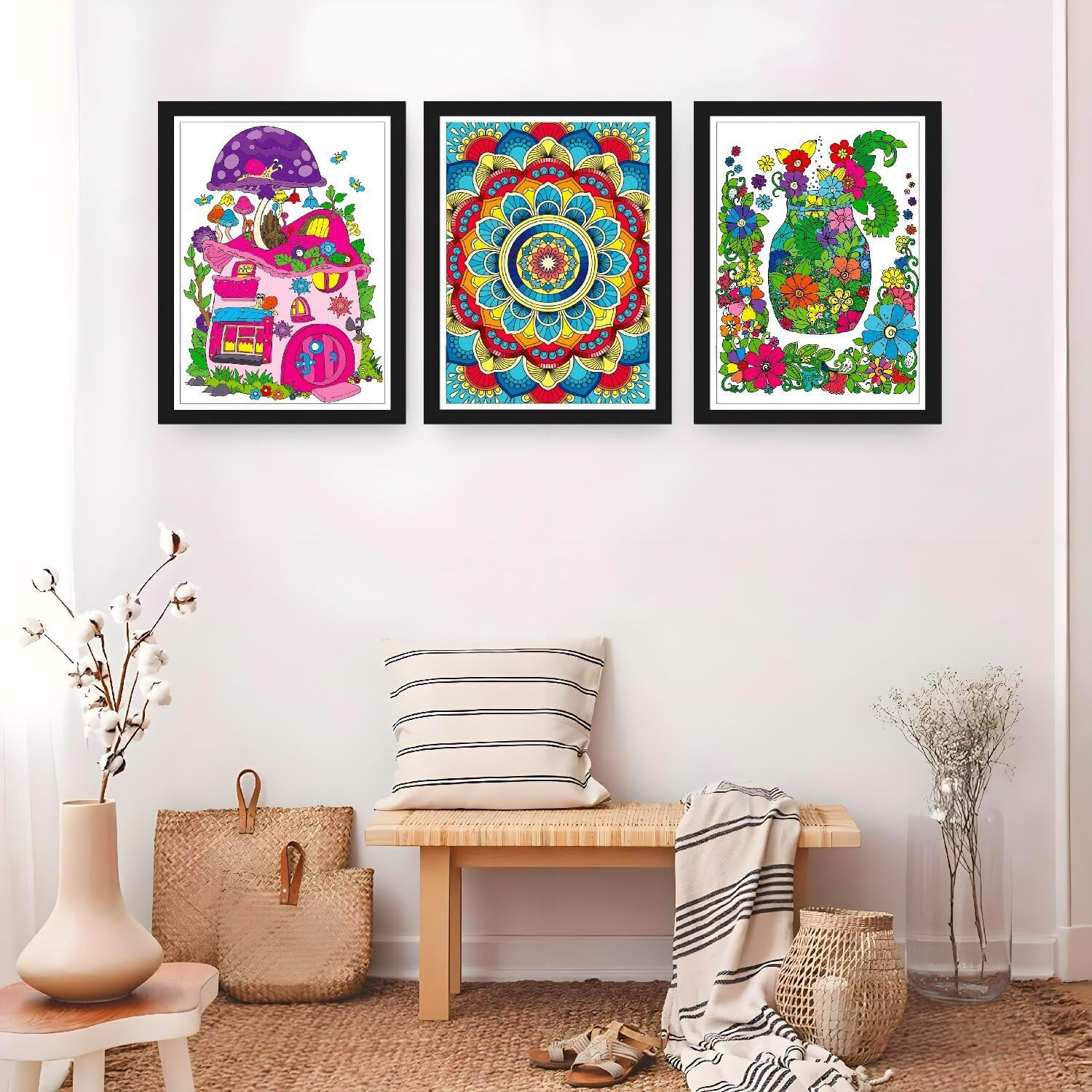 Adult Coloring Set of 3 Coloring Books for Adults Relaxation Include Mandalas,F