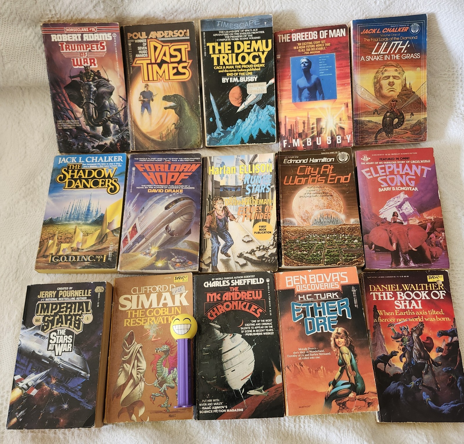 Vintage Sci Fi Fantasy Paperback Books 1980&rsquo;s Science Fiction Book Lot x 15