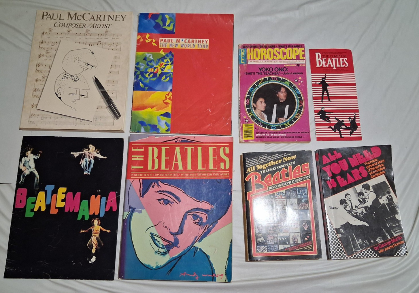 Vintage Beatles Book Lot,Beatlemania,Discography,George Martin,Paul McCartney