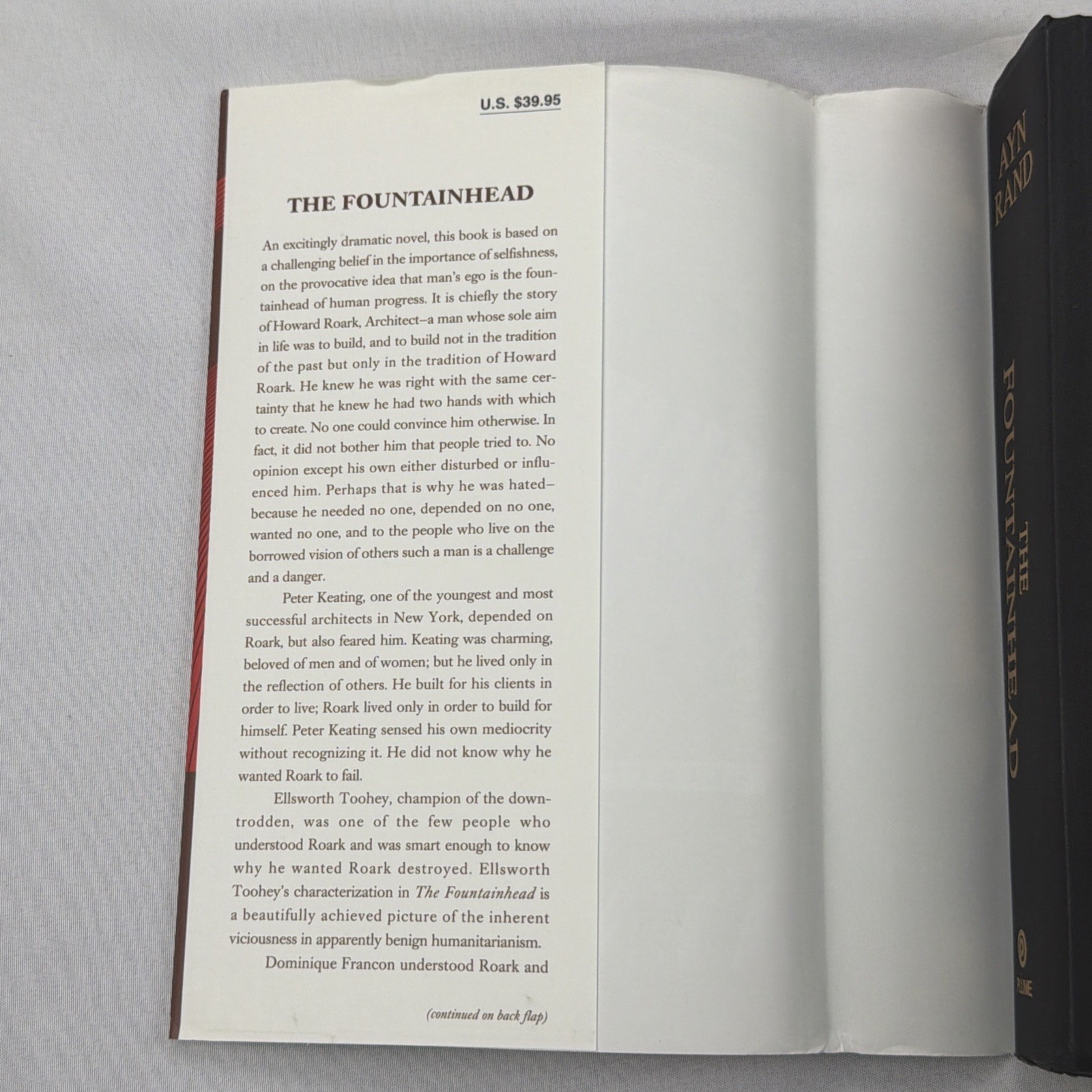 Fountainhead 2005 Centennial Edition Hardcover by Ayn Rand Plume Printing