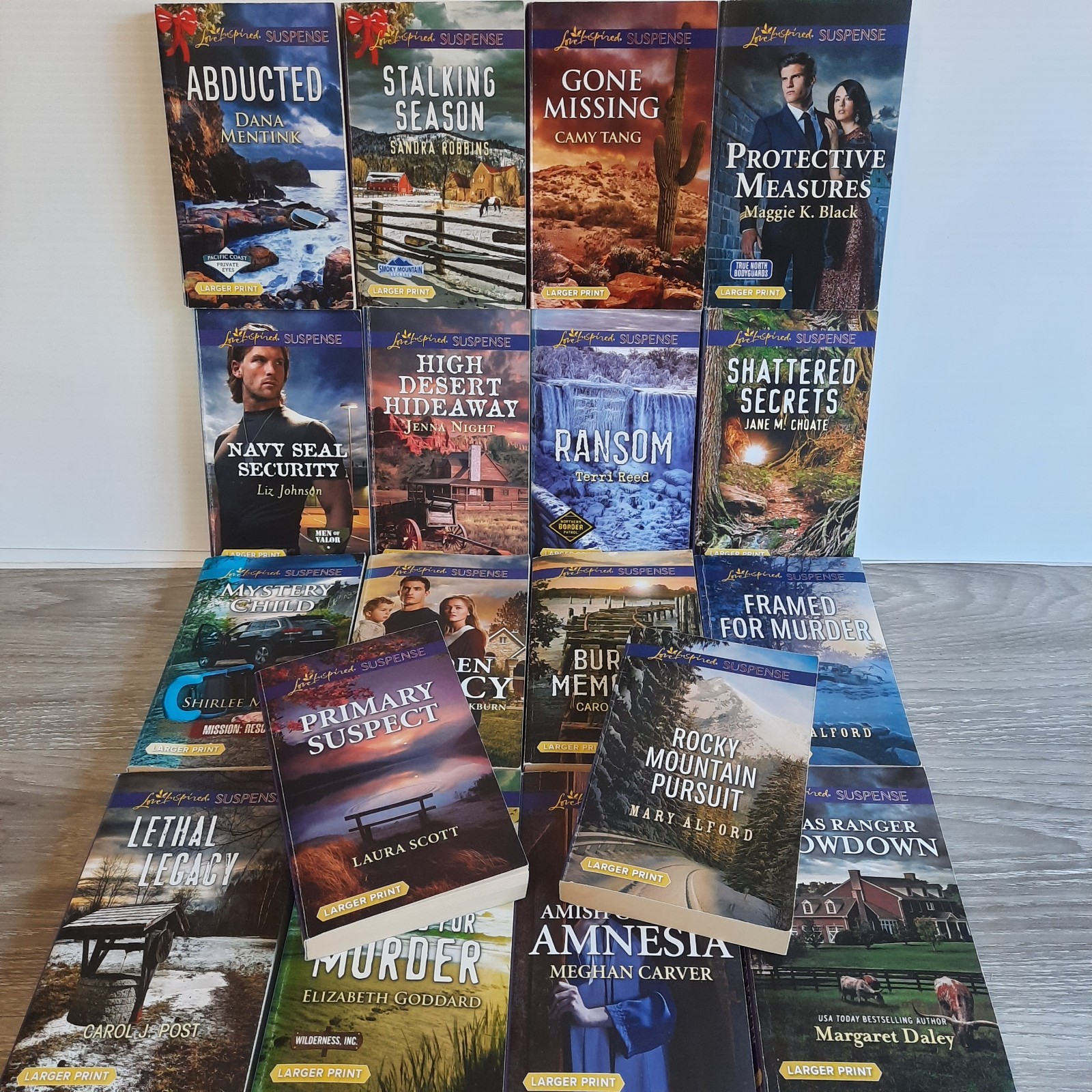 Harlequin Large Print Lot of 18 – Inspirational Suspense PB Amnesia & Danger Ser