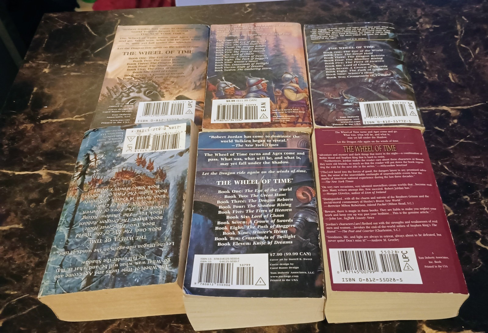 Vintage Robert Jordan Wheel Of Time Paperback Book Lot Of 6