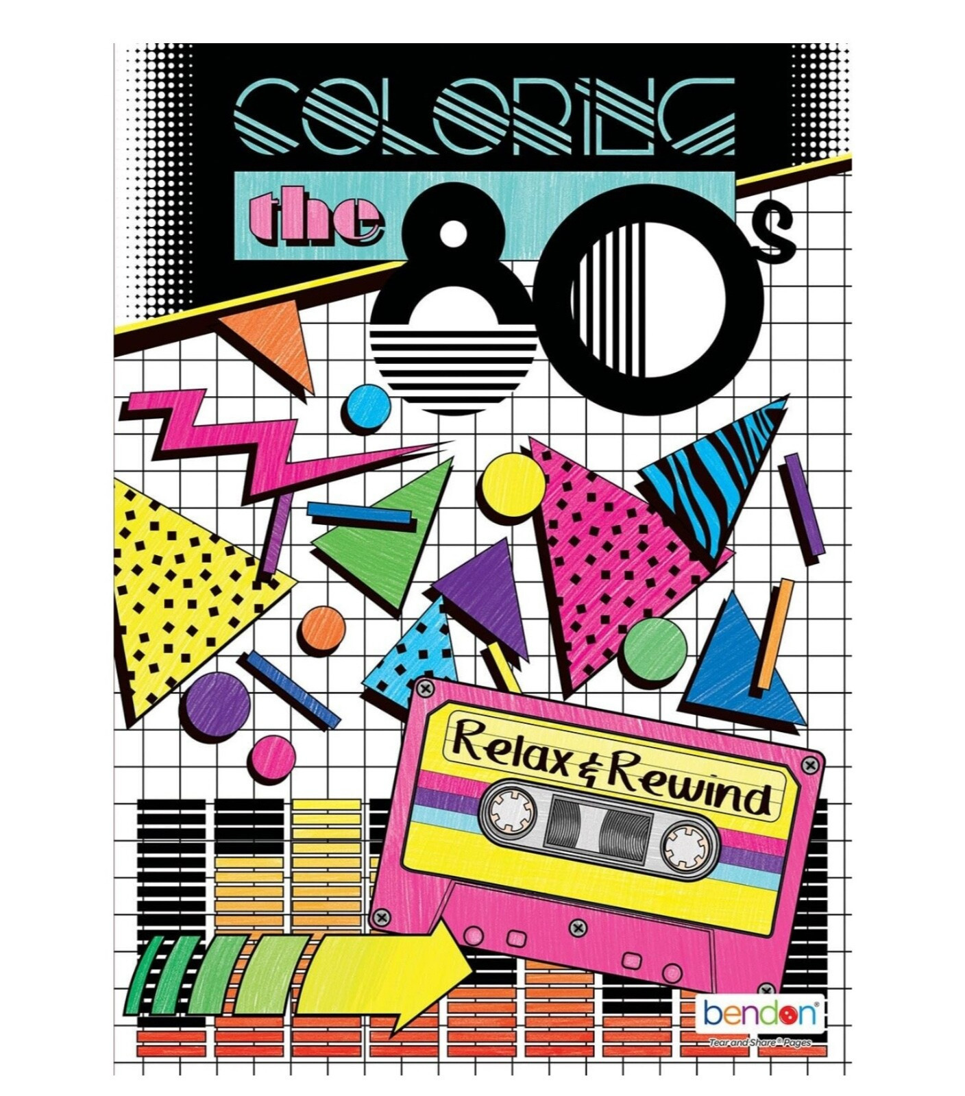 📻 Bendon 16929 Coloring the 80&rsquo;s Advanced Adult Book VG 38 Pix HipHop FreeShip