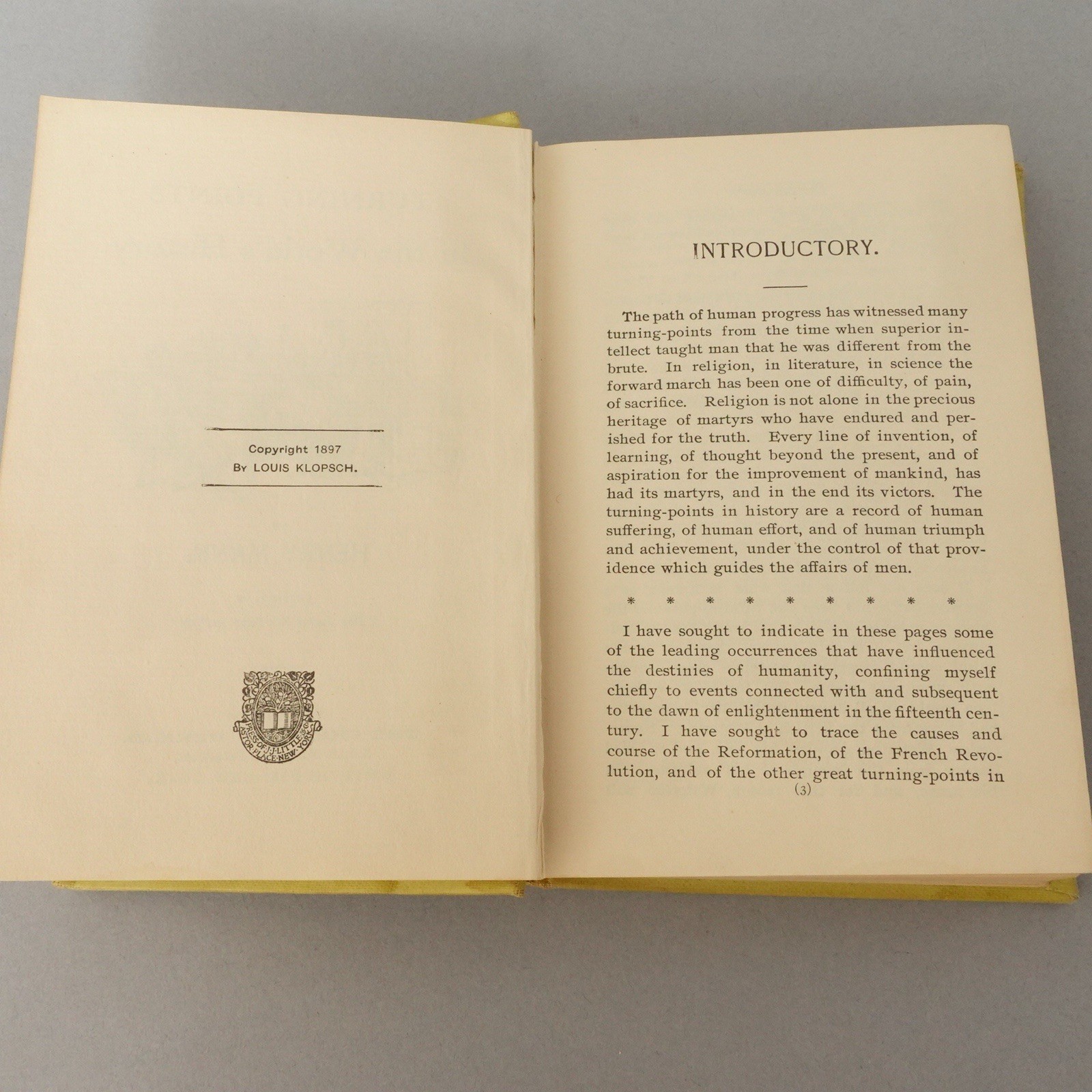 Turning points in the world&rsquo;s history, Mann, Henry, Scarce 1897 edition