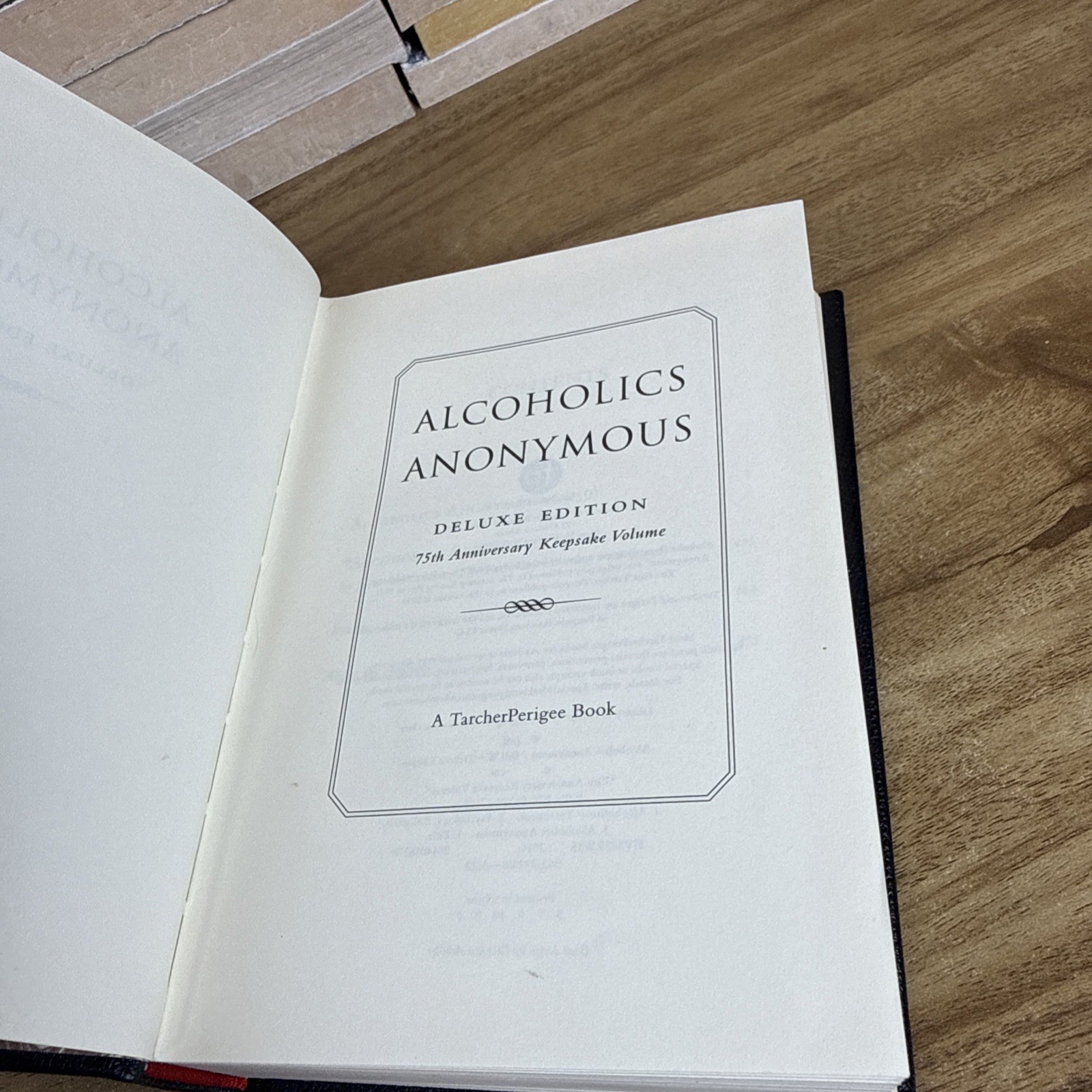 ALCOHOLICS ANONYMOUS 75th Anniversary Deluxe Vegan Leather Bound Bill Wilson New