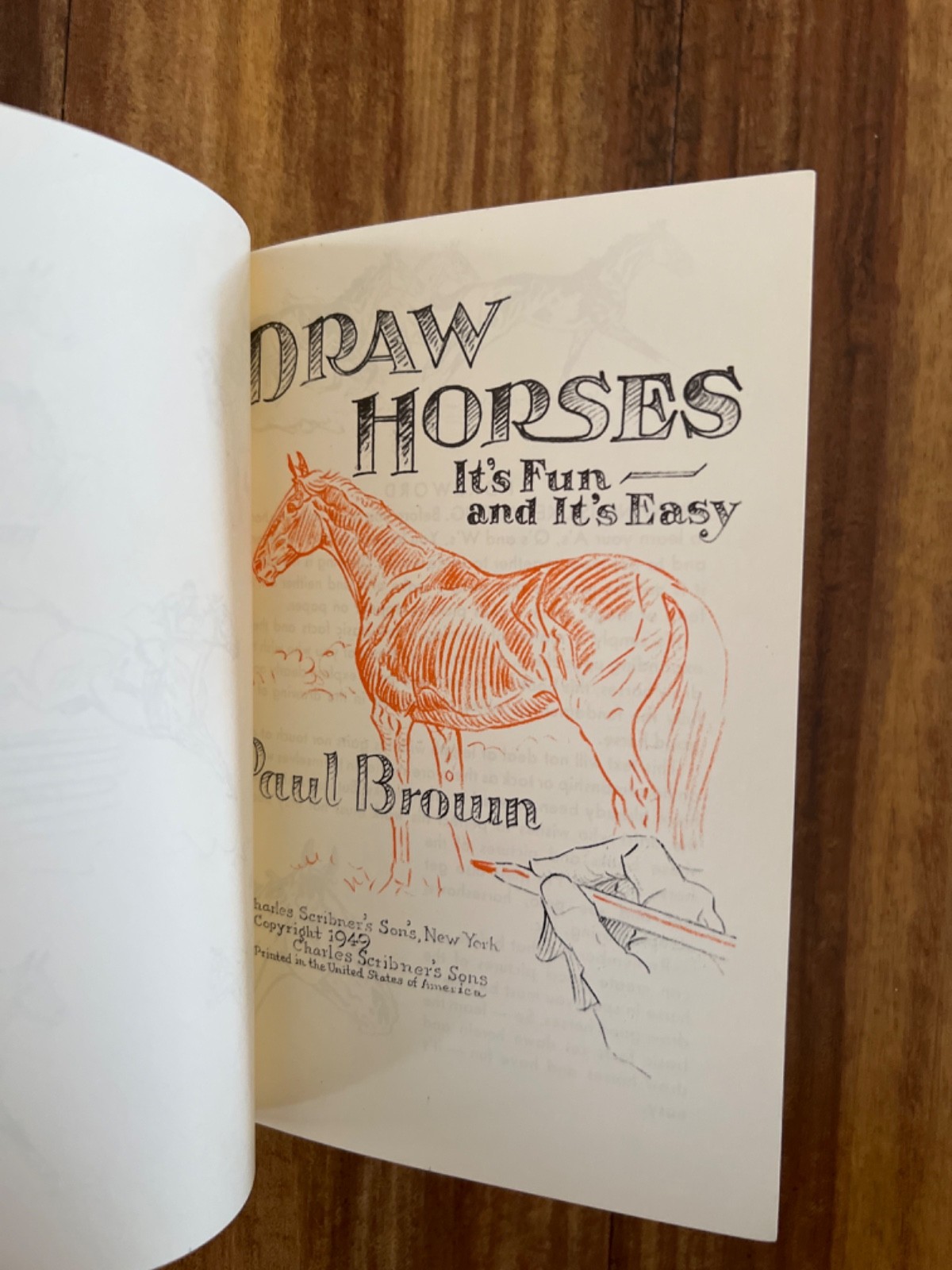 VINTAGE Draw Horses It’s Fun and It’s Easy by Paul Brown 1949 Hardcover