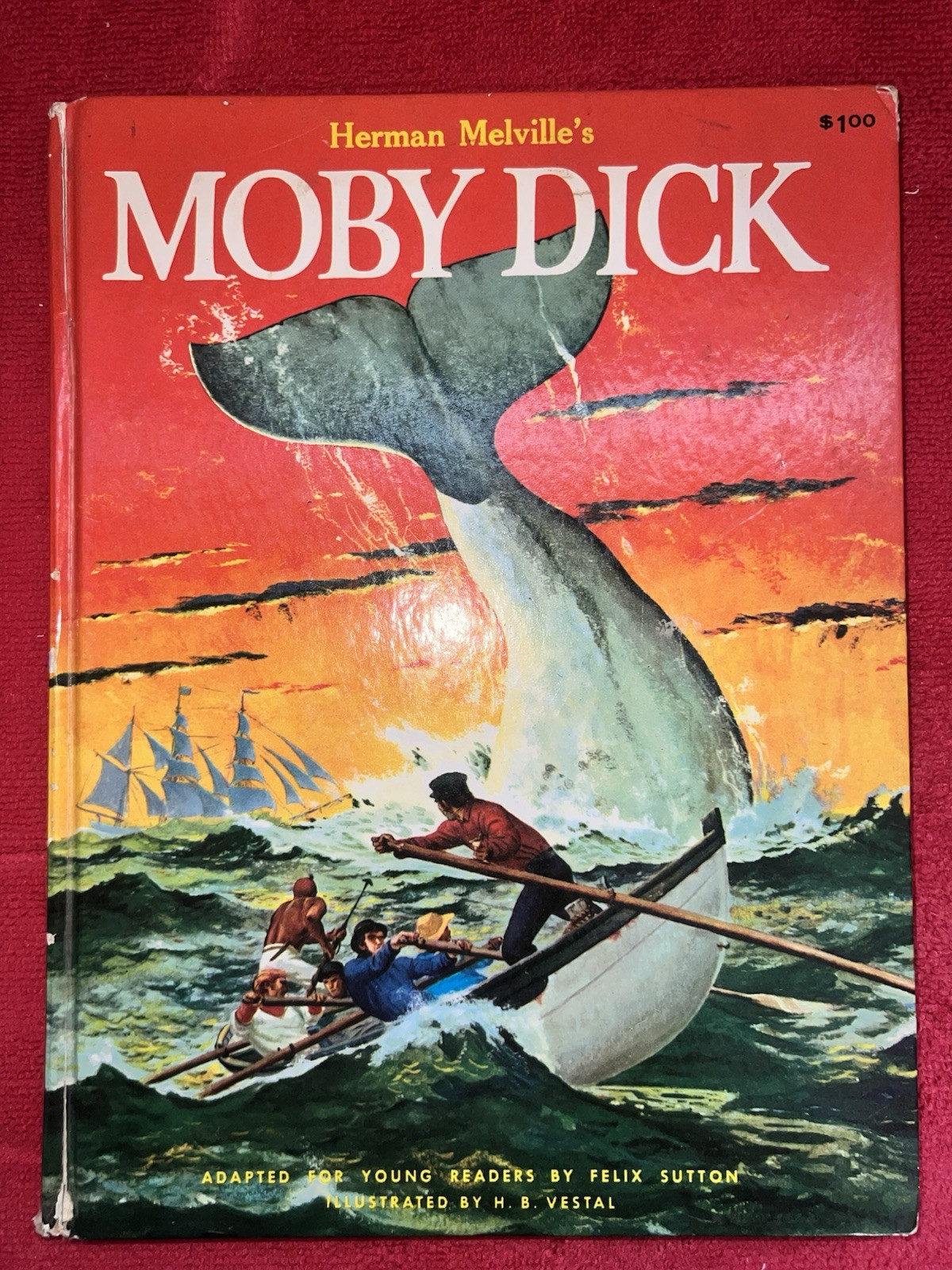 Herman Melville&rsquo;s MOBY DICK 1956 Grosset & Dunlap Hardcover Illustrated🌟Rare