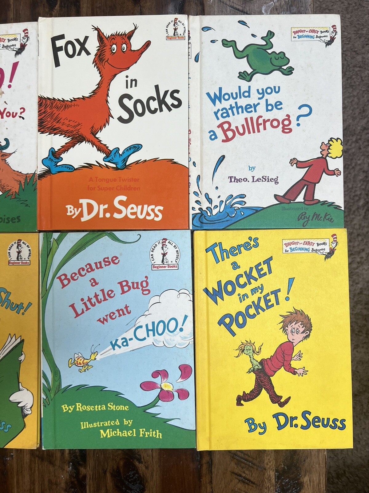 Dr. Suess Vintage 10 Beginner Books Mulberry Street Mr brown moo Fox In Socks