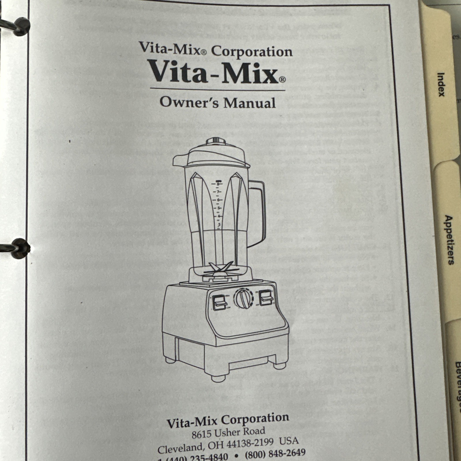 Vita-Mix Recipes For Better Living & Owner&rsquo;s Manual ©2000-4th Printing New