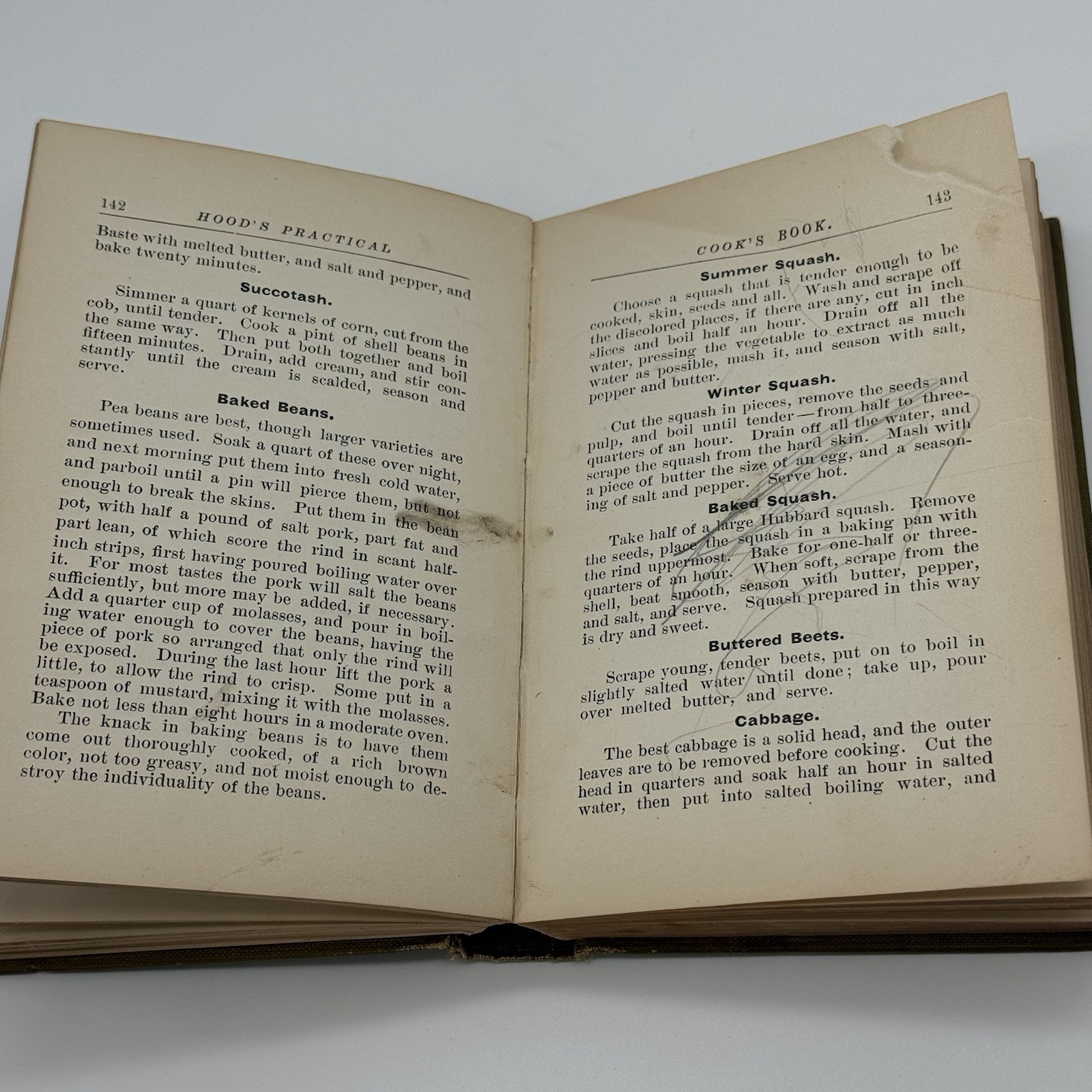 Antique Hood&rsquo;s Practical Cook&rsquo;s Book Lowell Massachusetts 1897 6th Printing HC