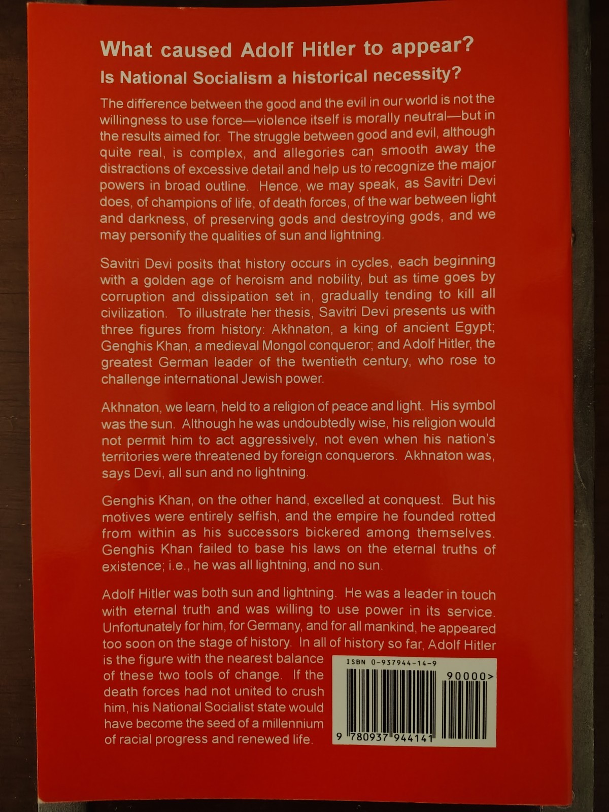 RARE OUT OF PRINT The Lightning And The Sun, Savitri Devi, National Vanguard