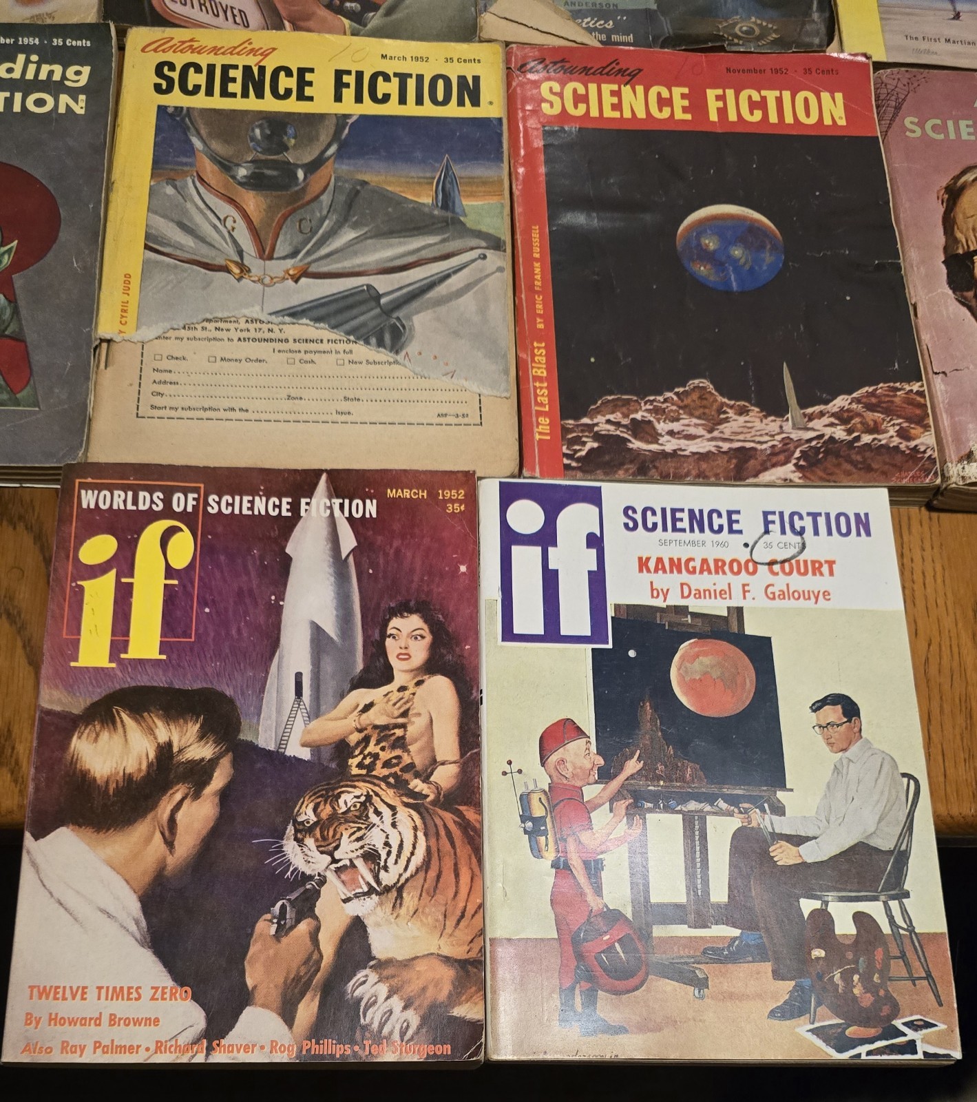 Lot of 10 Different Vintage 1950&rsquo;s Astounding Science Fiction Pulp Magazines