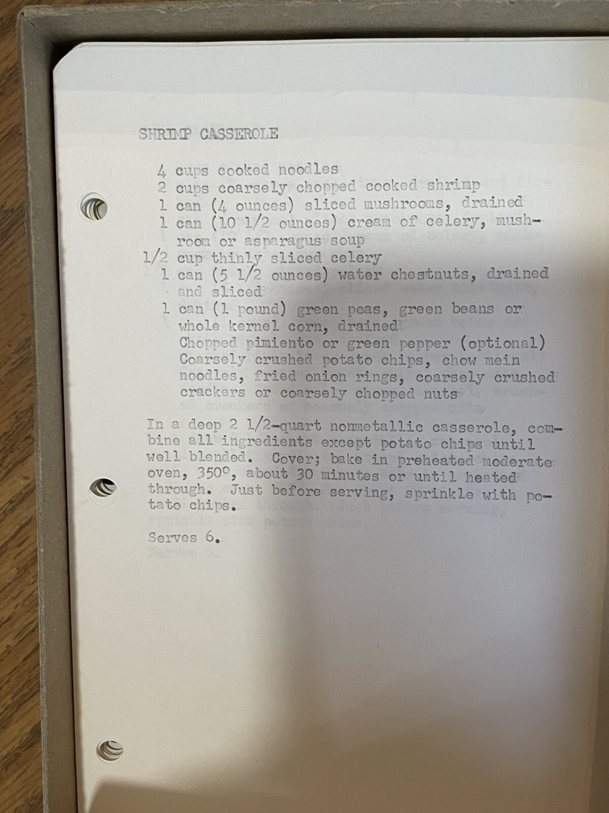 6 Boxes Of Typed Various Recipes Approximately 2500 Pages.