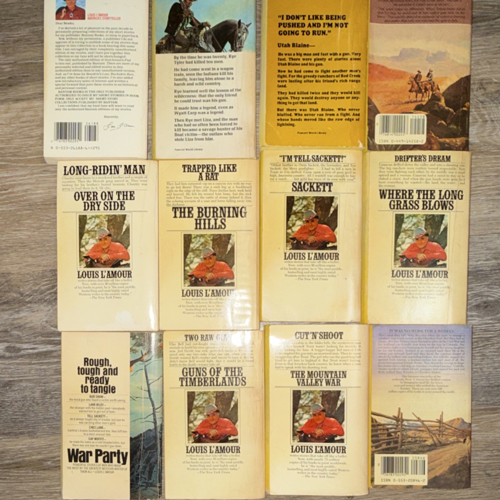 Louis L&rsquo;Amour Vintage Western Paperback Book LOT Bantam & Fawcett Books