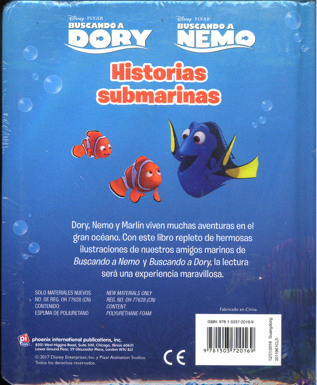 LIBRO DE CUENTOS « DISNEY PIXA BUSCANDO A DORY; HISTORIAS SUBMARINAS », EN ESPAÑOL