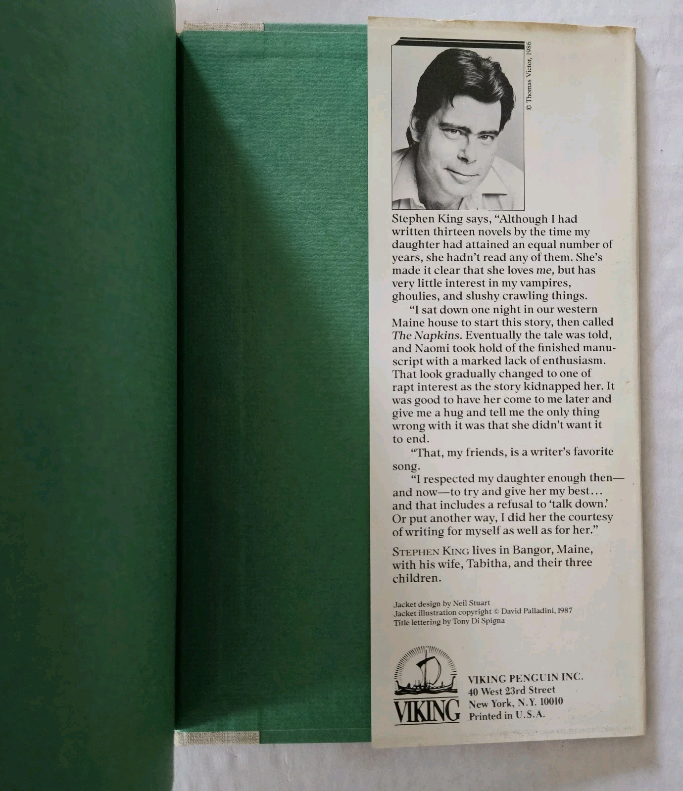 The Eyes of the Dragon by Stephen King 1987 True First Edition 1st Printing HCDJ