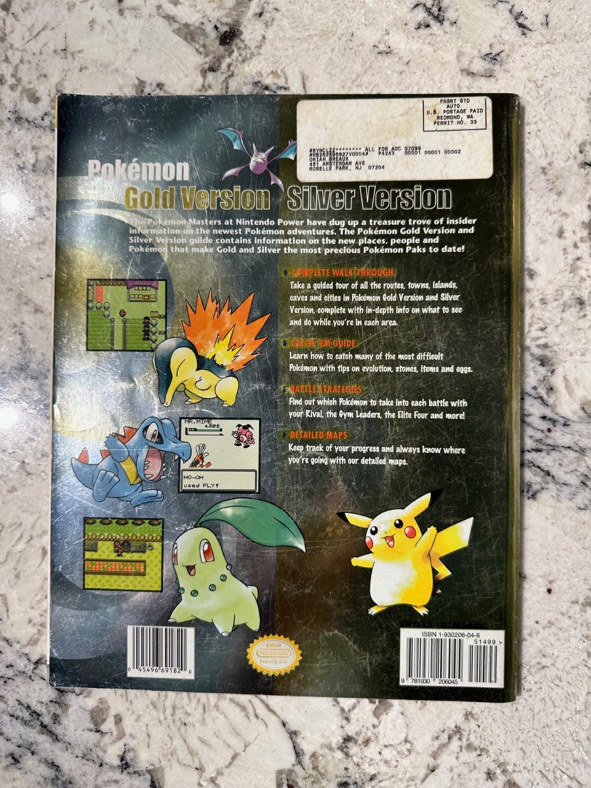 NINTENDO POWER Pokemon Gold & Silver Versions 2000 Official Player&rsquo;s Guide Used