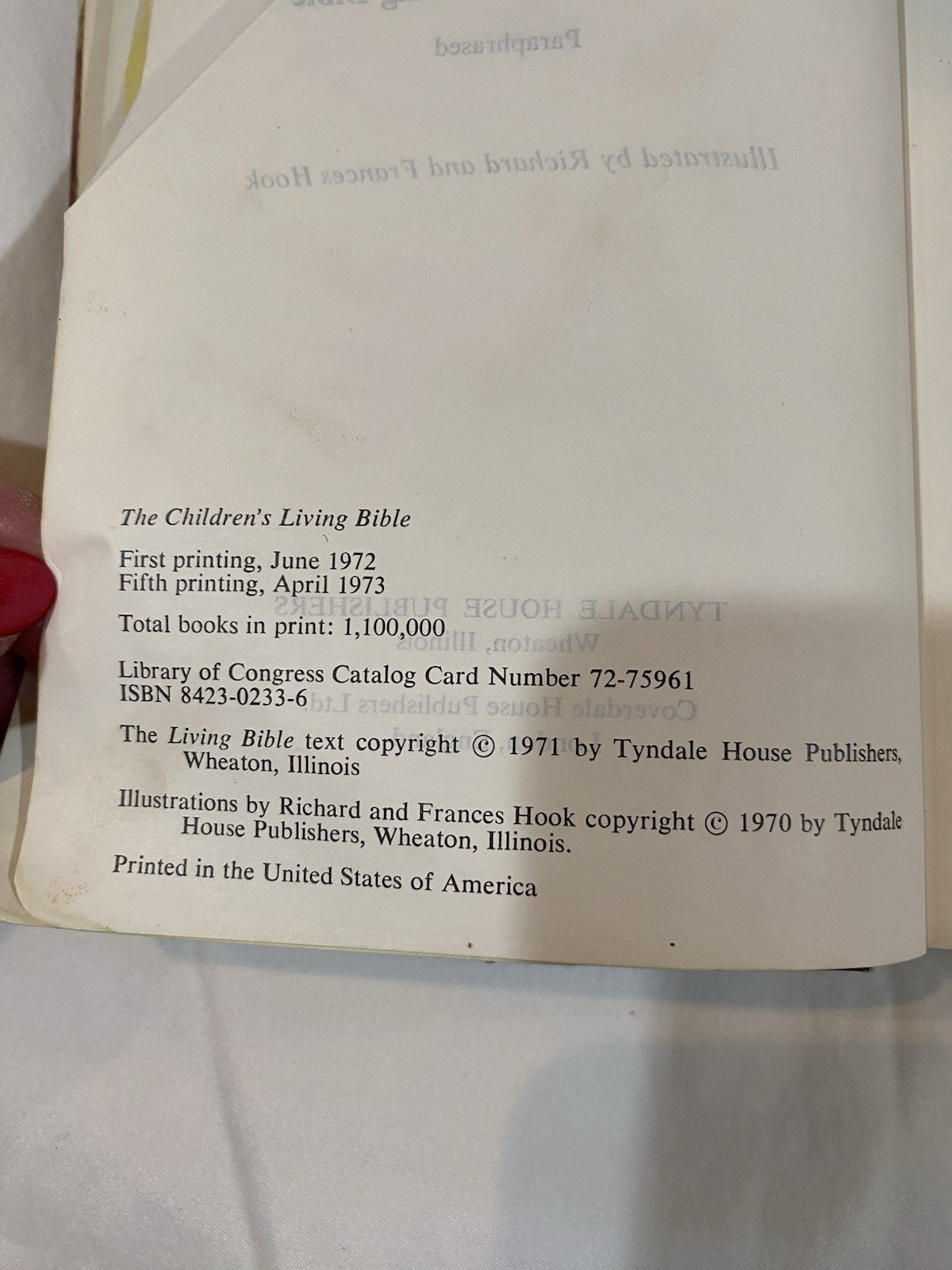 The Children&rsquo;s Living Bible Illustrated Hardcover Vintage Tyndale