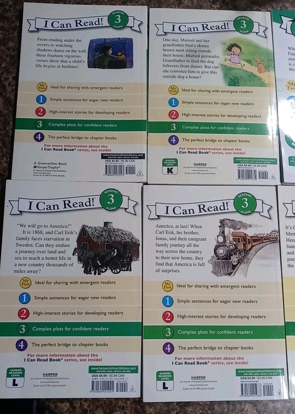 Mixed Lot of 6 « I CAN READ! » Series Books Level 3 (Reading Alone) Early Readers