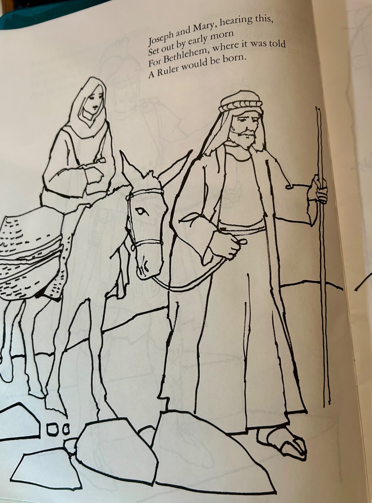 *Rare* THE NATIVITY a bible story to color Warner Press 1970&rsquo;s VTG Never Used