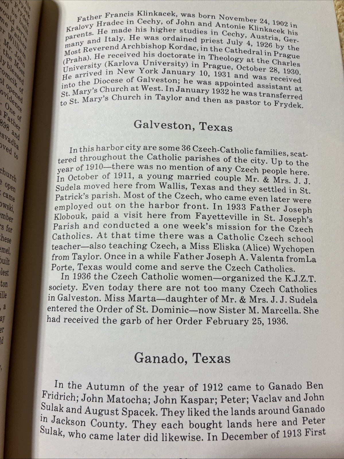 A History of the Czech-Moravian Catholic Communities of Texas – SIGNED