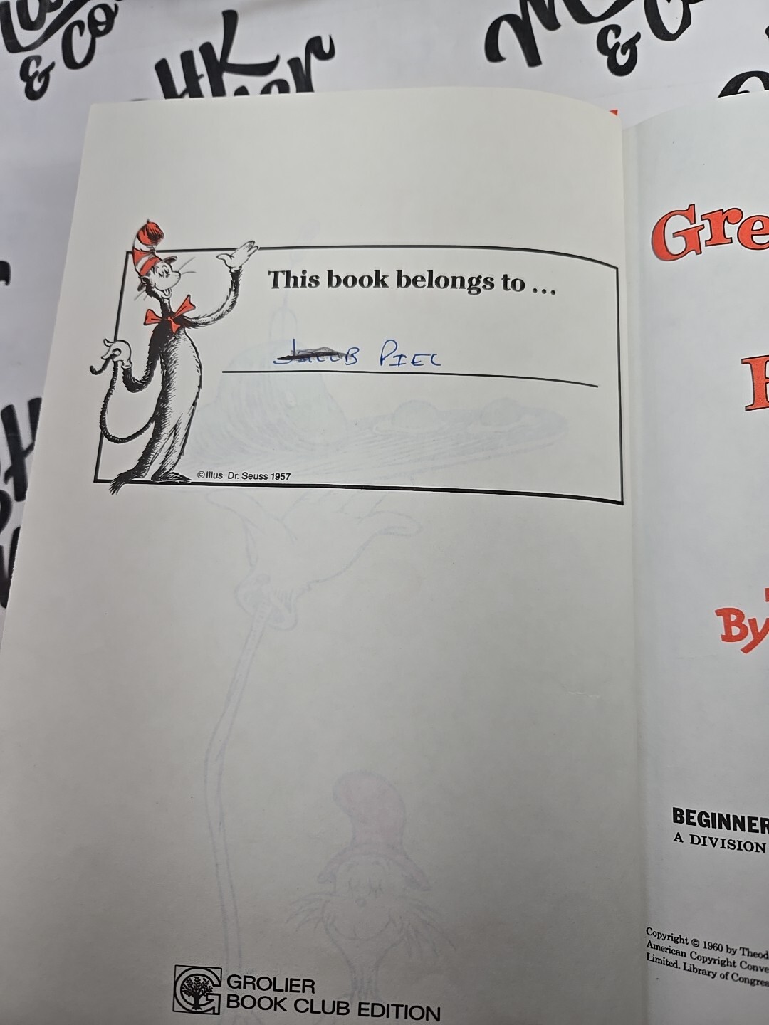 Green Eggs And Ham by Dr. Seuss (1988, Hardcover) Book Children Beginner Books