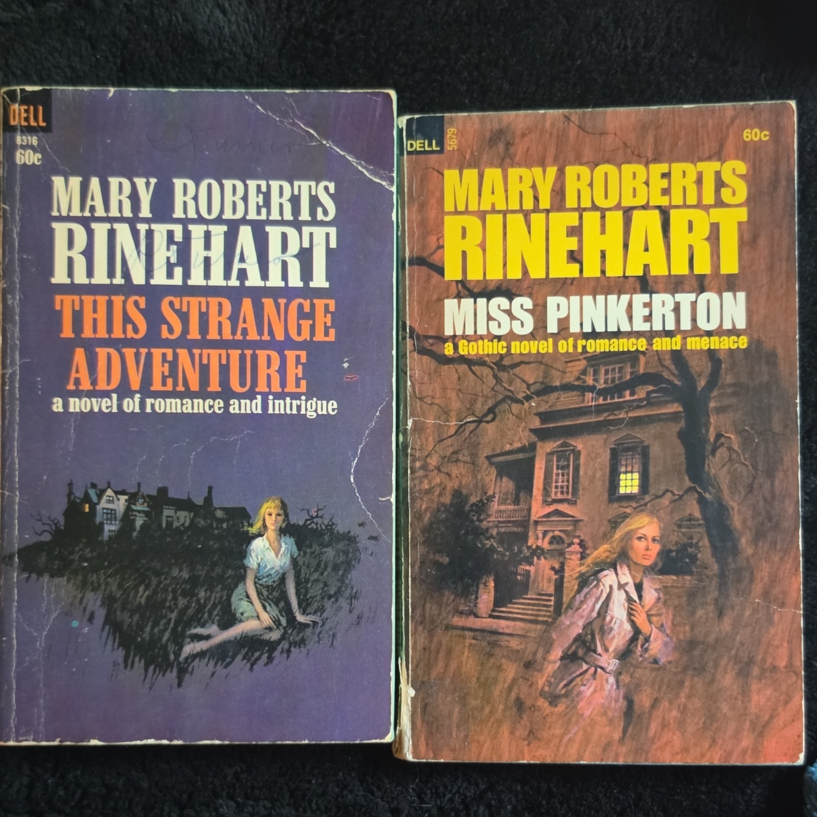 Lot of 8 Vintage Mary Roberts Rinehart Dell Paperback Gothic Mystery Books 60/70
