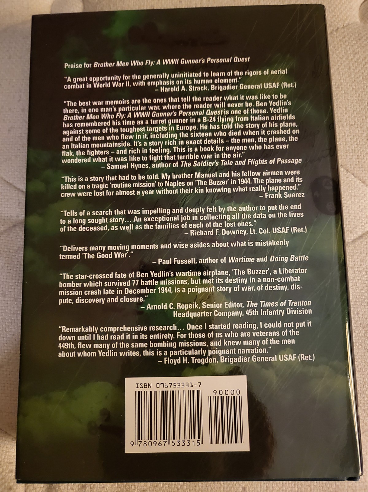 Brother Men Who Fly, Hard Cover, A World War II Gunner&rsquo;s Personal Quest