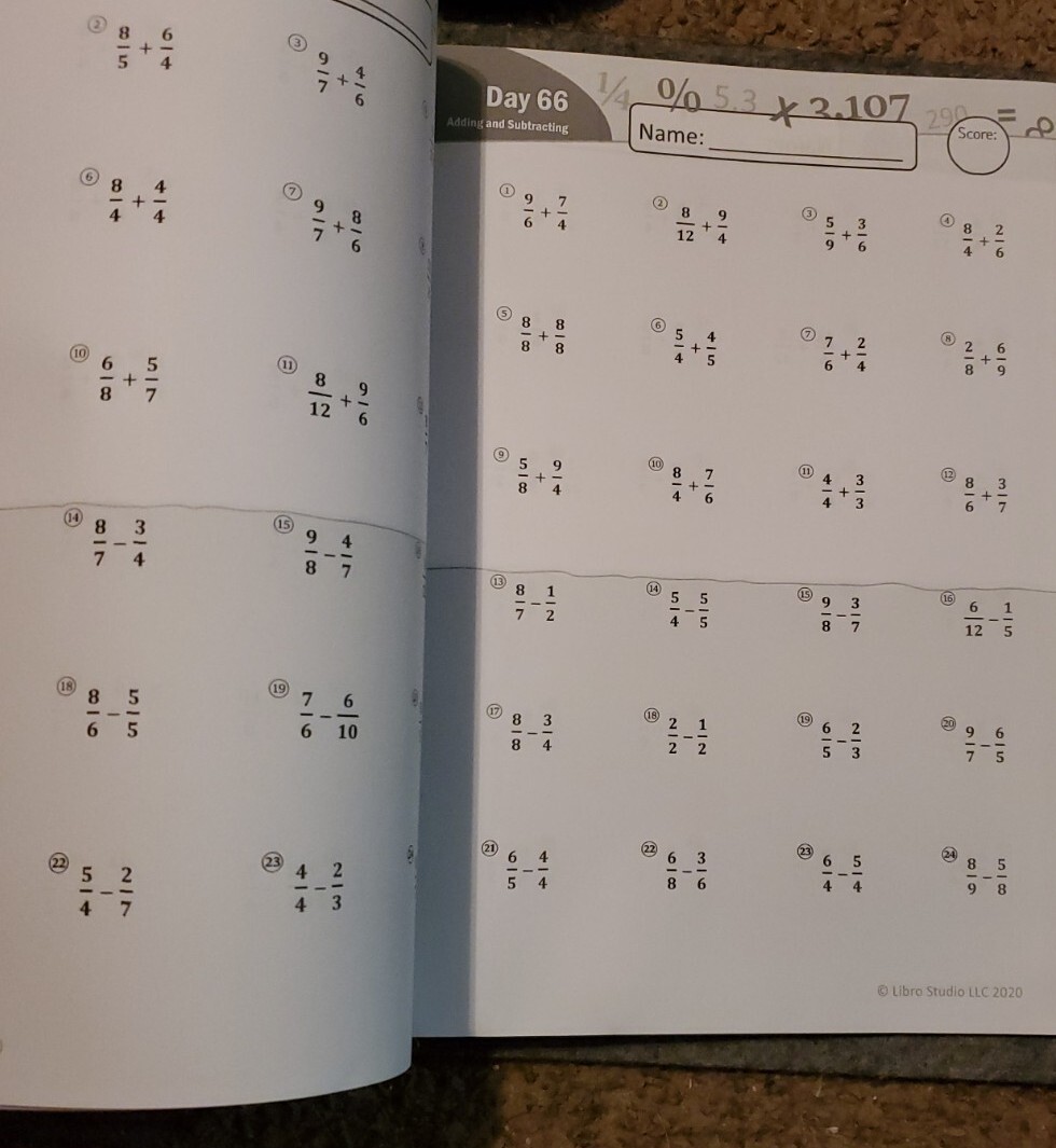 Humble Math – 100 Days of Decimals Percents & Fractions Advanced Practice Pro…