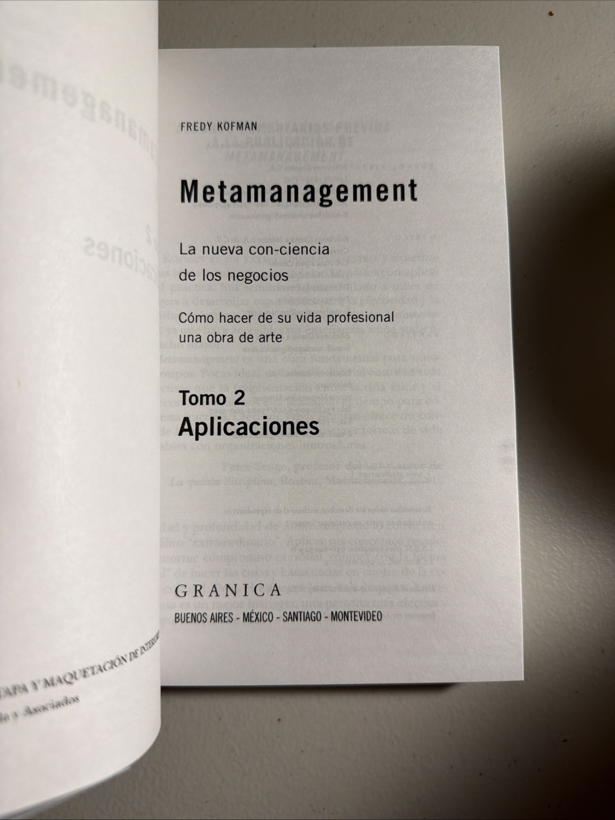 Like New, Metamanagement By F Kofman In Spanish, 2001 Highly Regarded Granica
