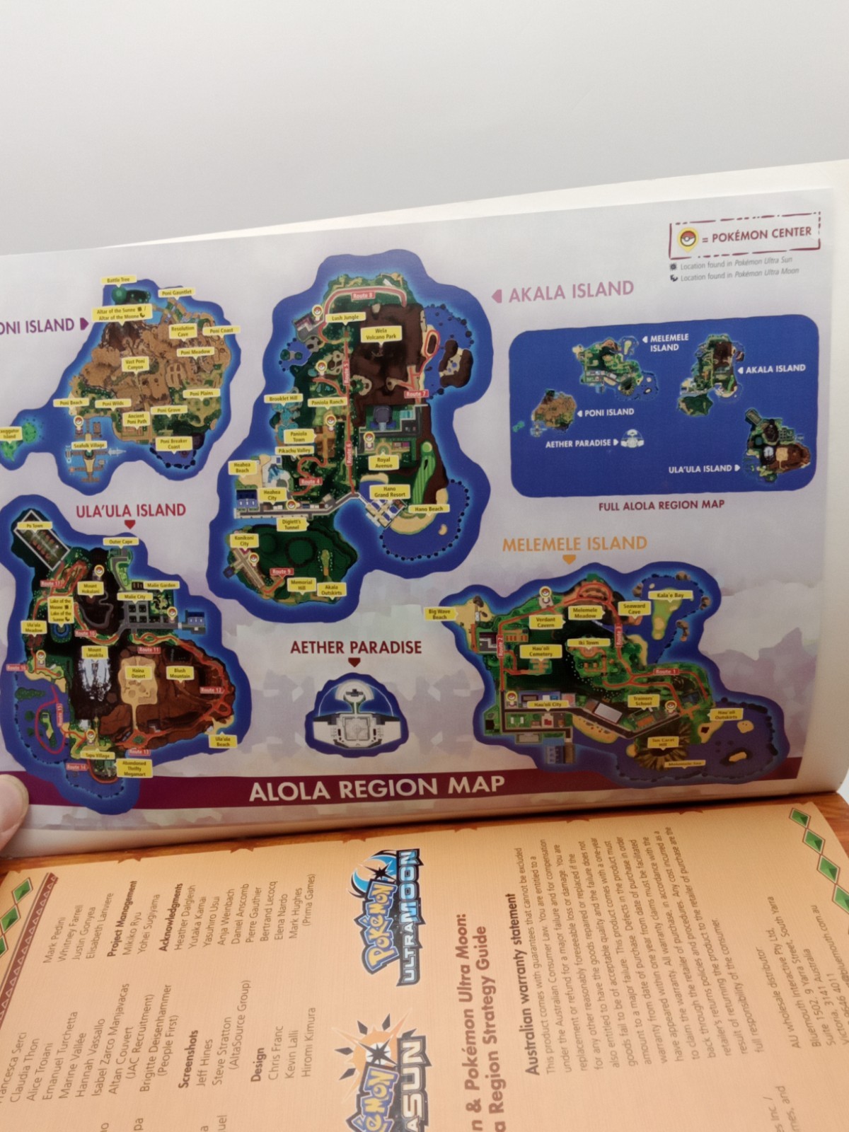 Pokémon Ultra Sun and Ultra Moon Official Alola Region Strategy Guide w/ Map