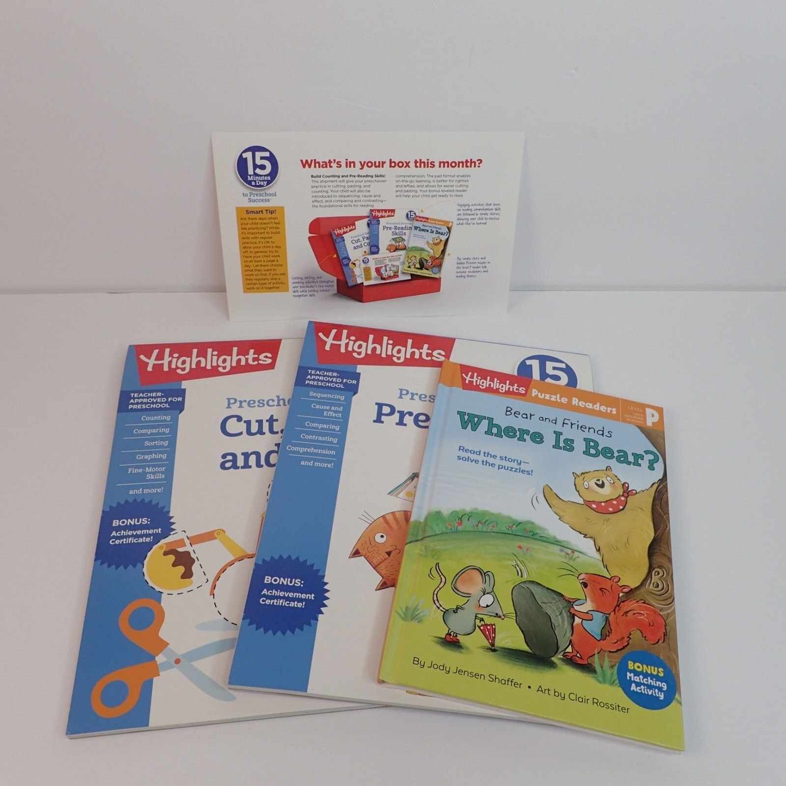 Highlights 15 Minutes A Day Preschool My Learning Box Lot of 2 Months + Bonus!