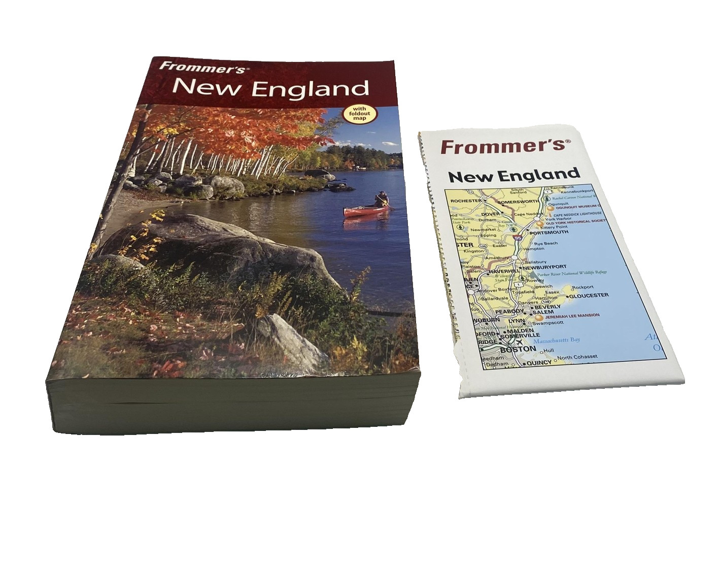 Frommer&rsquo;s New England 2006 Paul Karr Maroon PB Travel Guide Map USA Illustrated