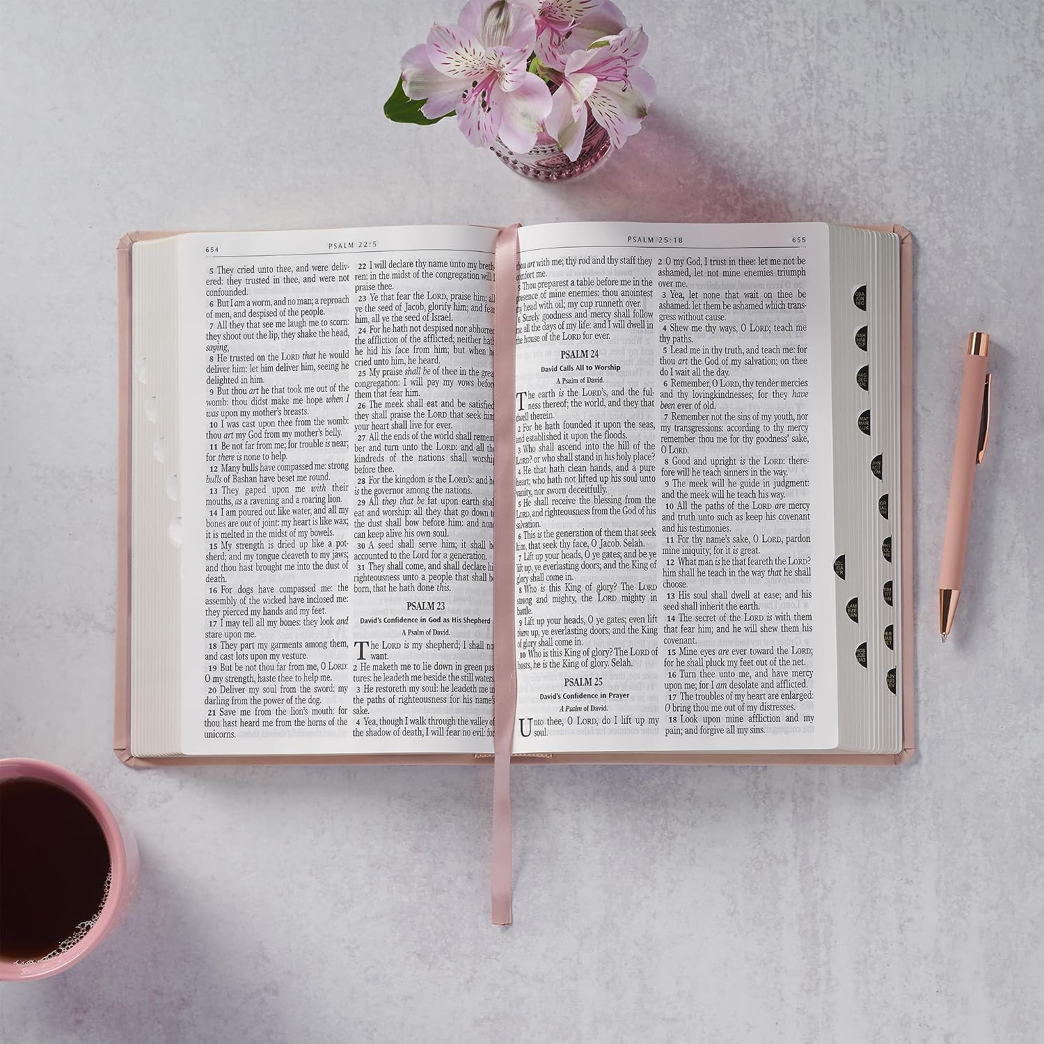 KJV Holy Bible, Giant Print Full-Size Faux Leather Red Letter Edition – Thumb In