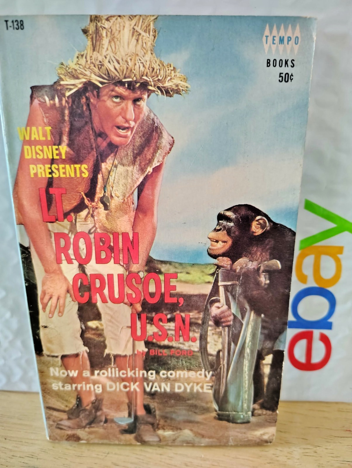 Walt Disney Lt. Robin Crusoe, U.S.N. Dick Van Dyke Tempo Books Pulp Gently Read