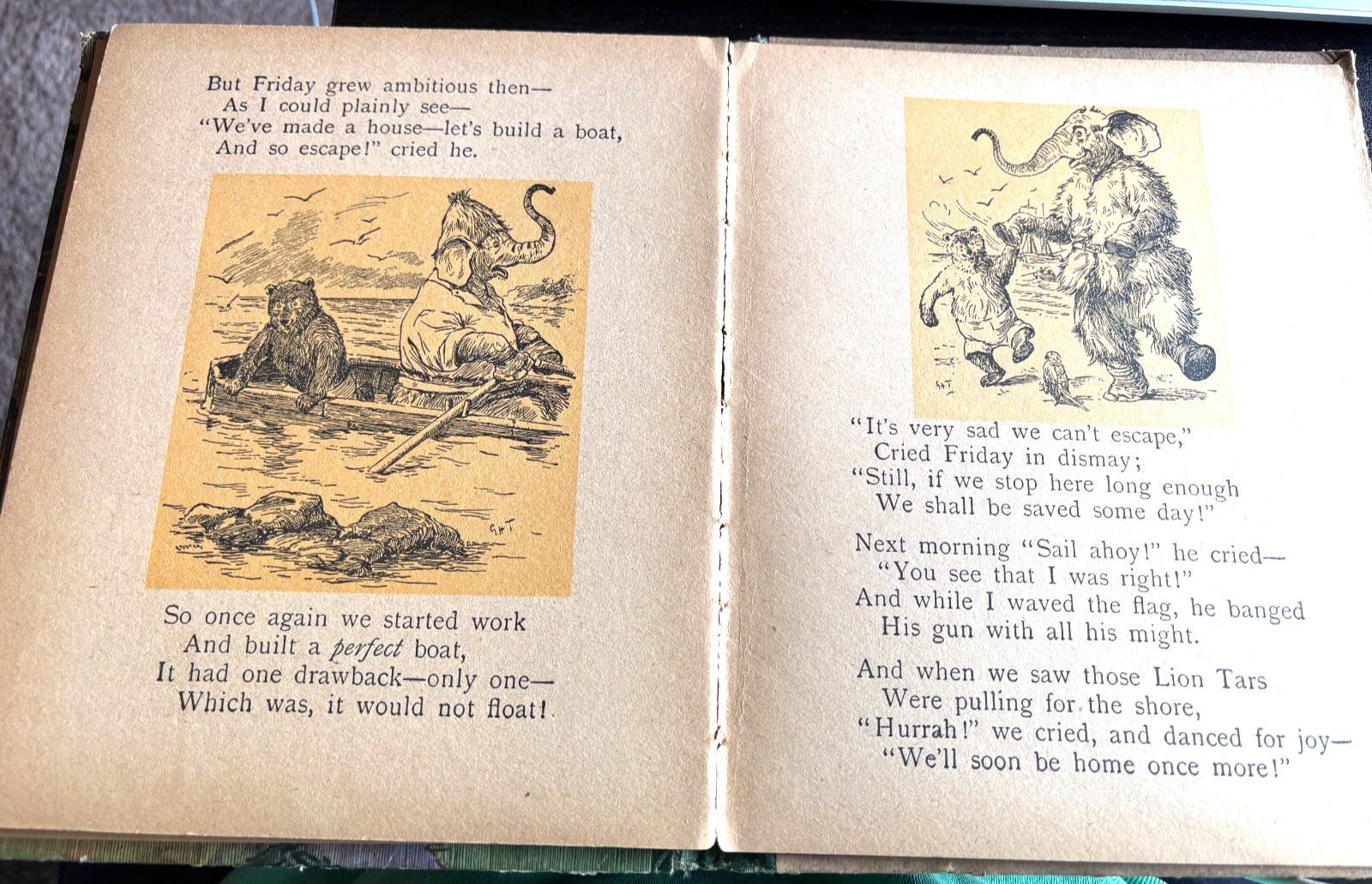 Antique Children&rsquo;s Illustrated Book Rainy Day Stories Mcloughlin Brothers 1800&rsquo;s